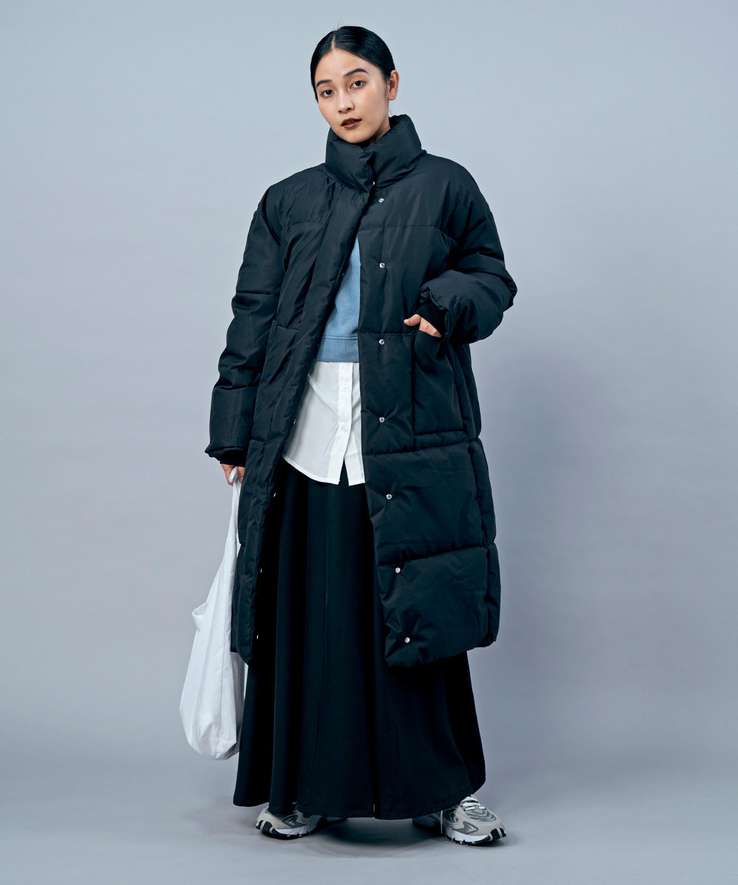 スタンドカラーロングダウン