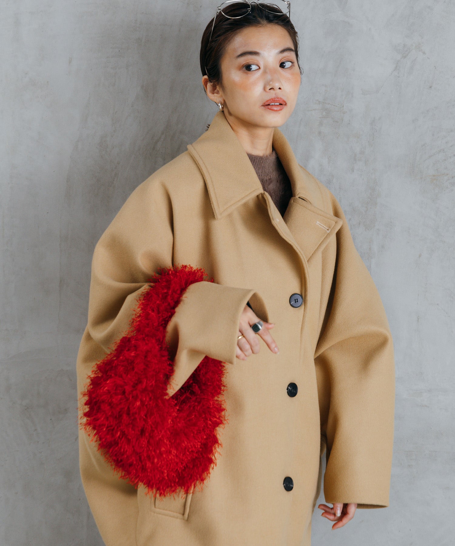 ボリュームスリーブミドルコート