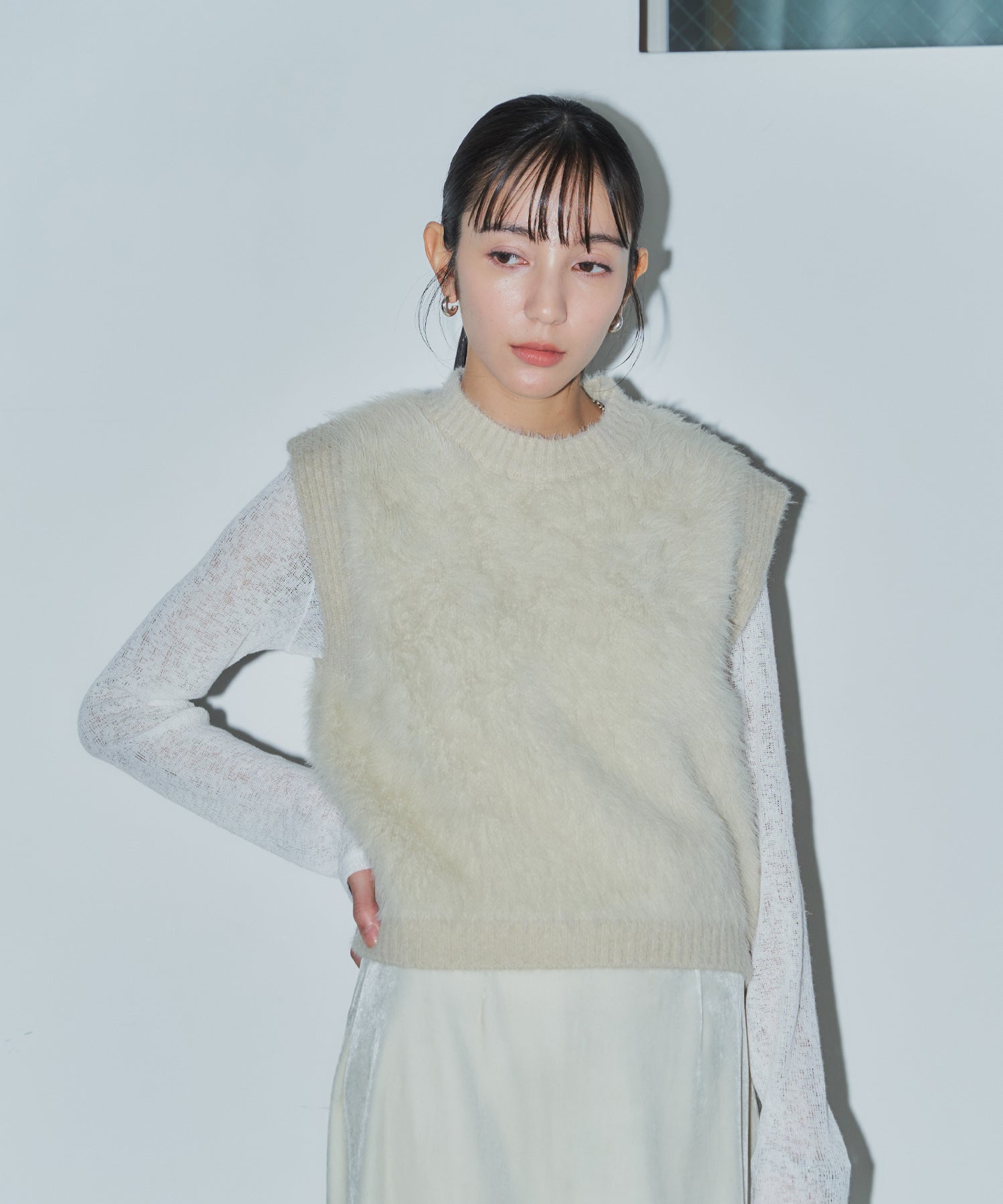 シャギーニットベスト