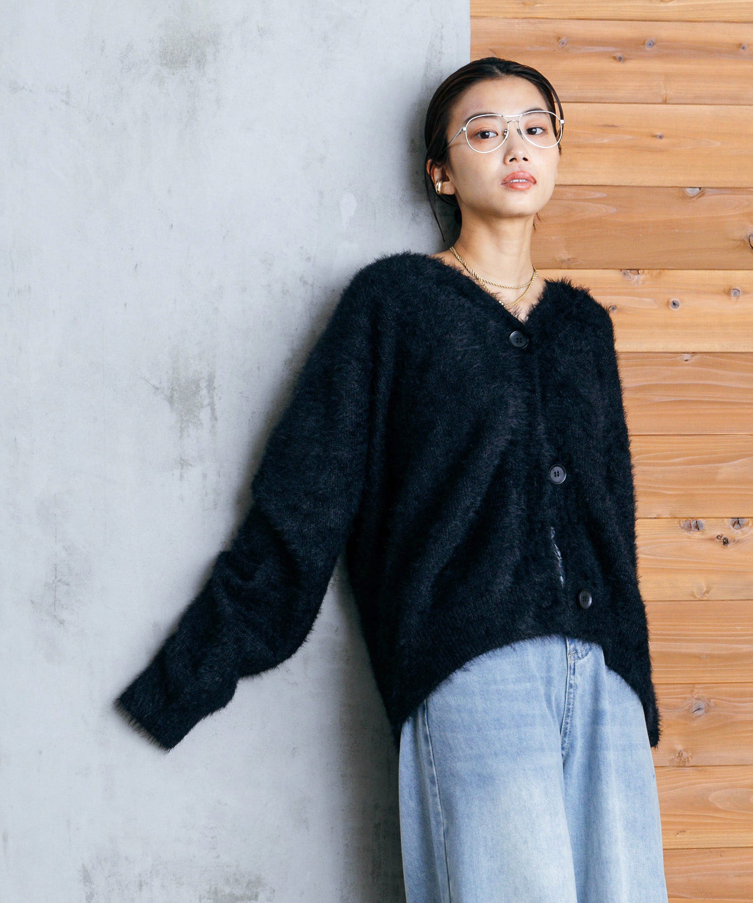 シャギーオーバーカーデ