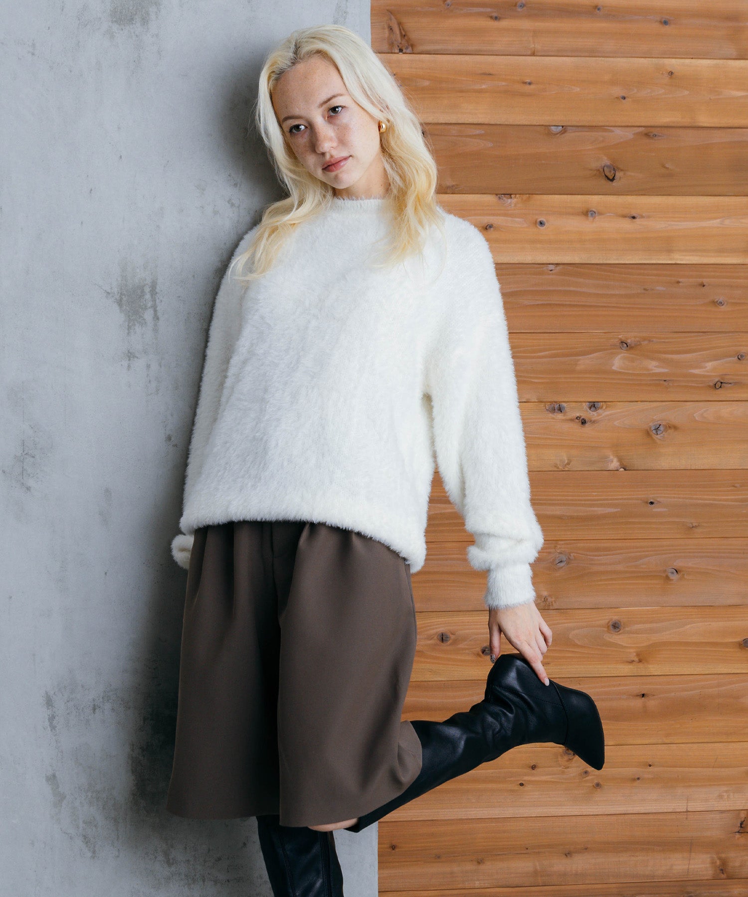 シャギーオーバーニット