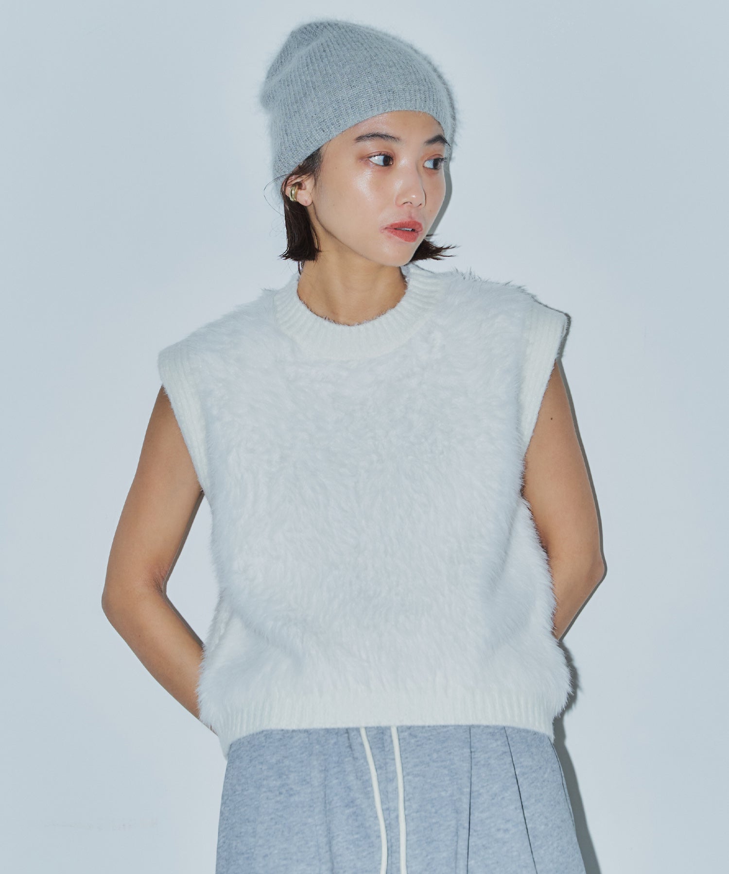 シャギーニットベスト