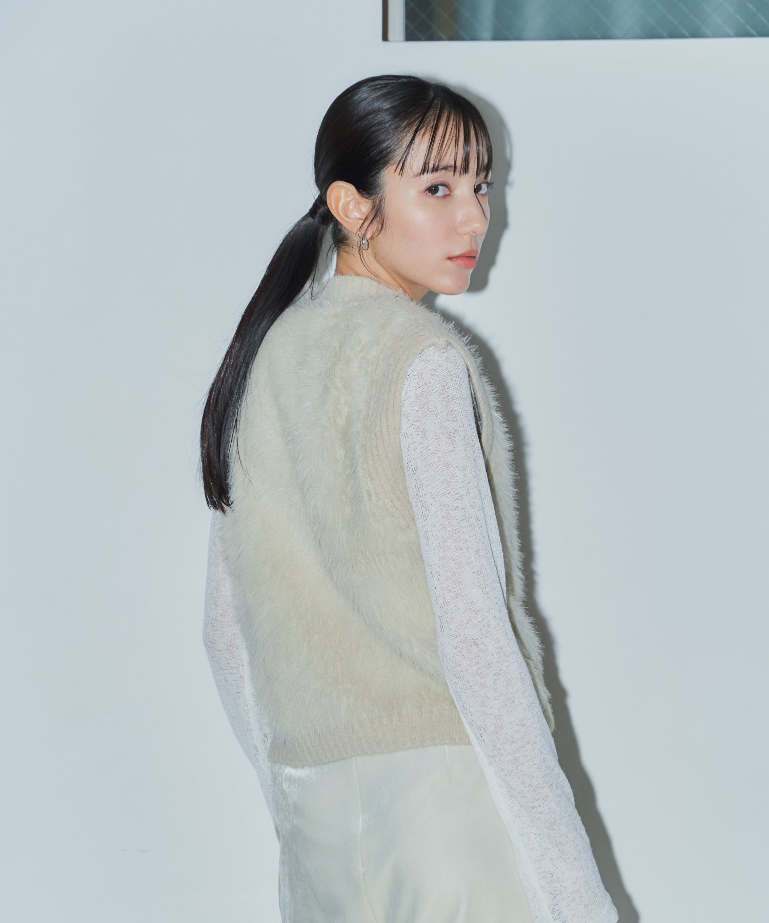 シャギーニットベスト