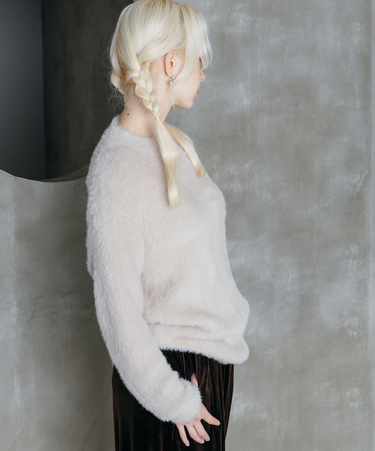 シャギーオーバーニット