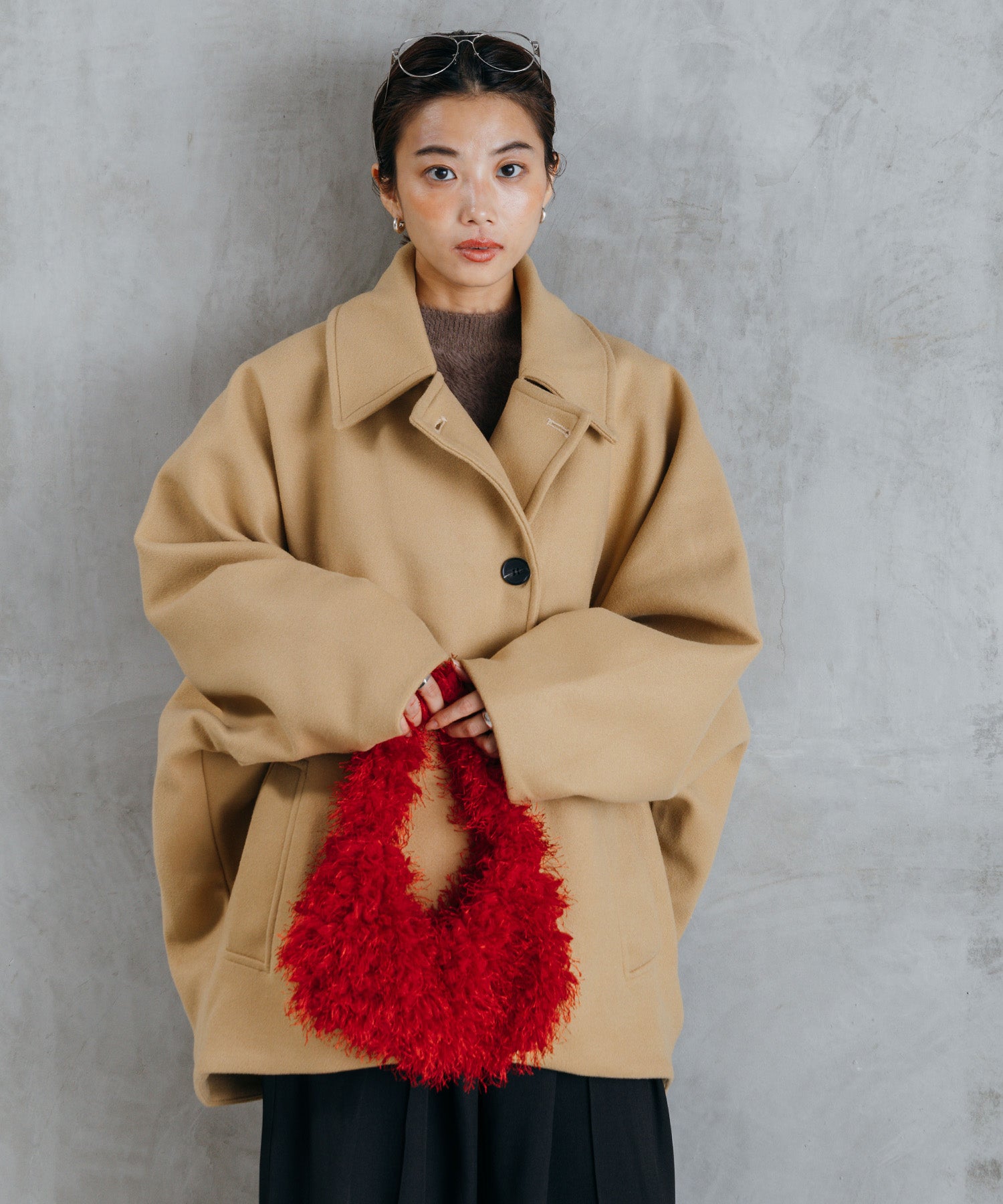 ボリュームスリーブミドルコート