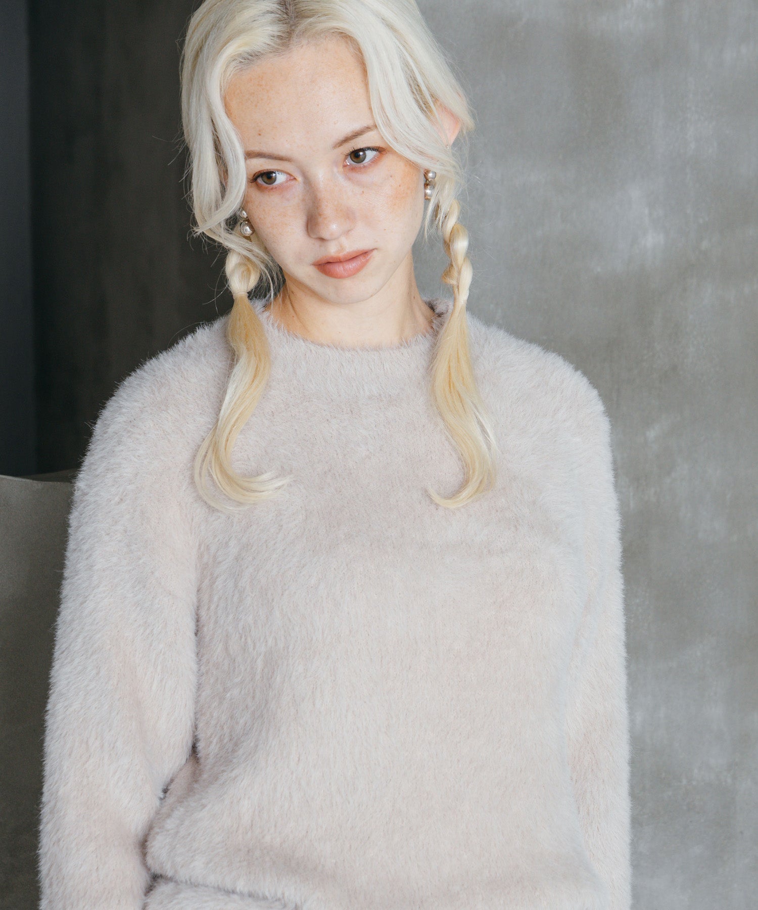 シャギーオーバーニット