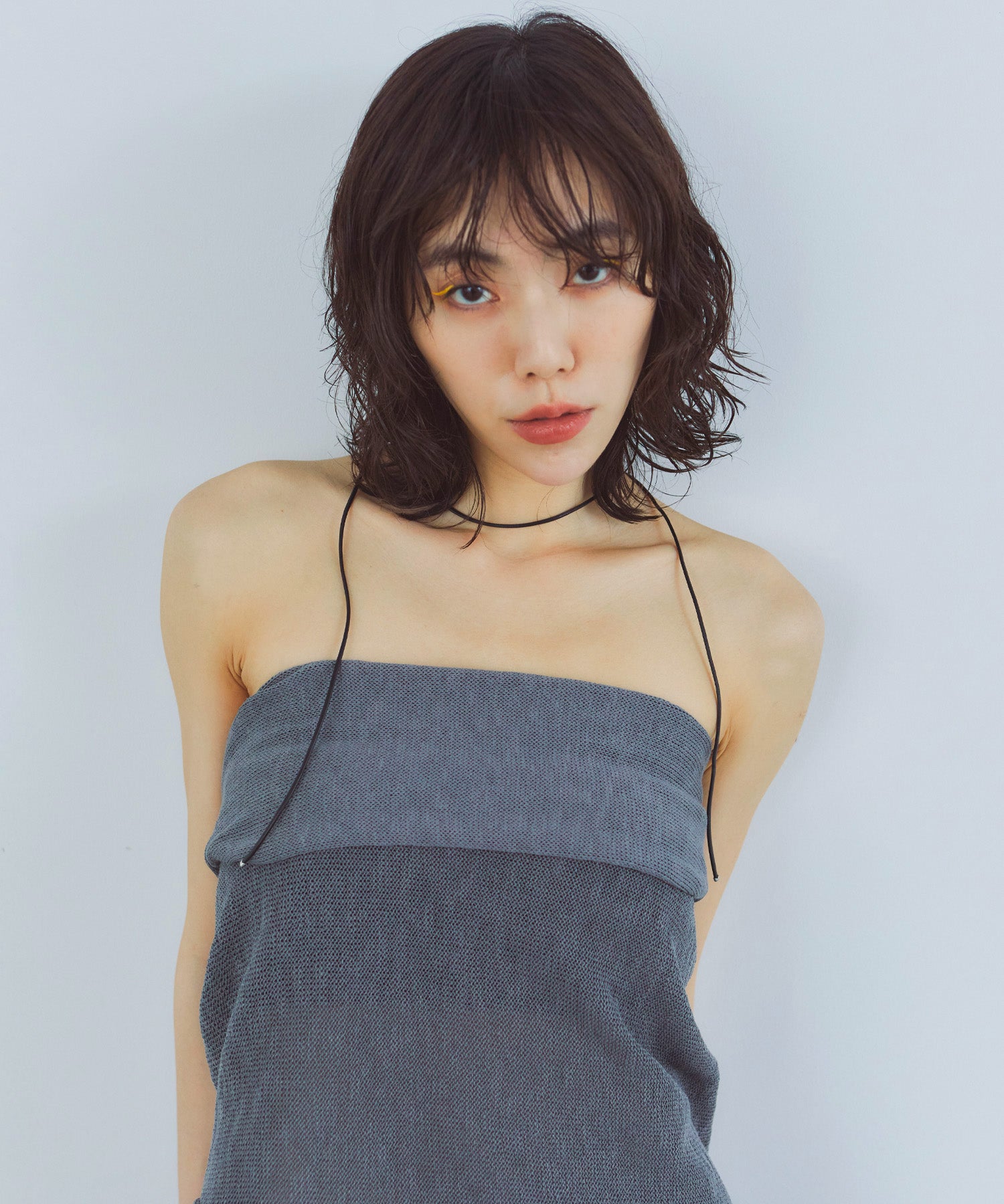 レイヤードニットラップスカート/巻きスカート