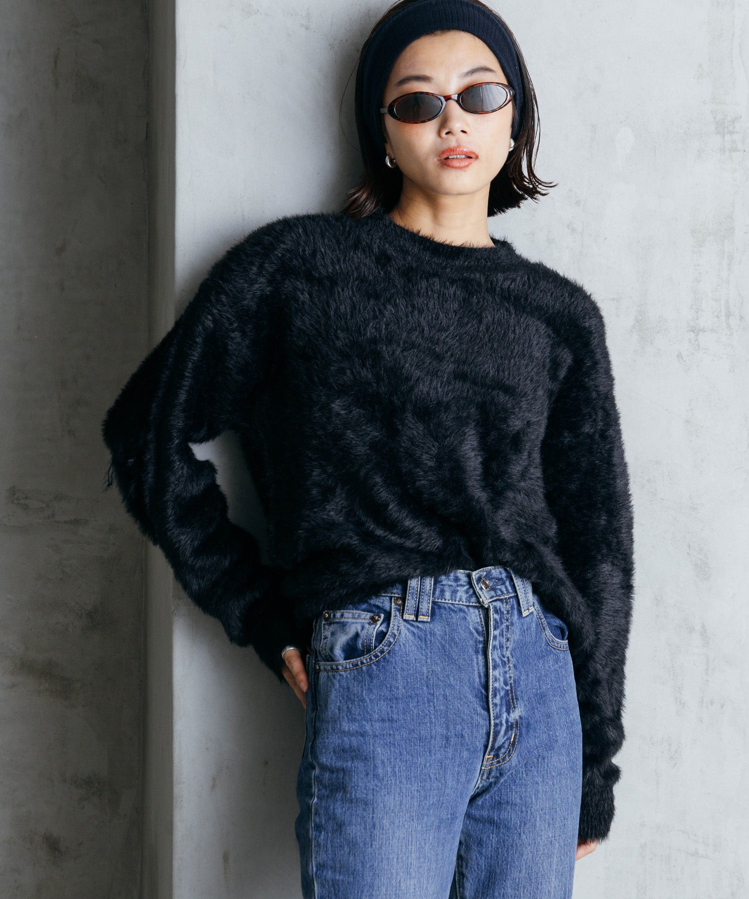 シャギーオーバーニット