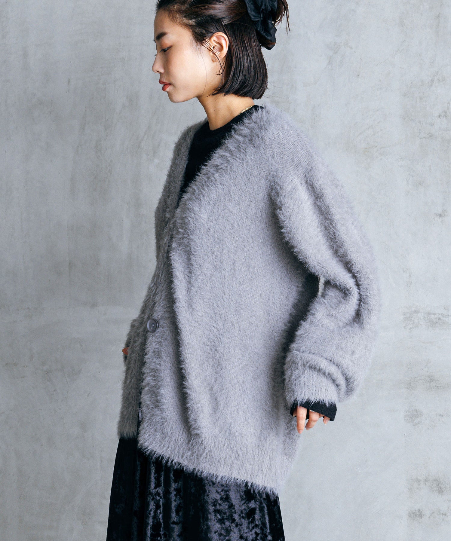 シャギーオーバーカーデ