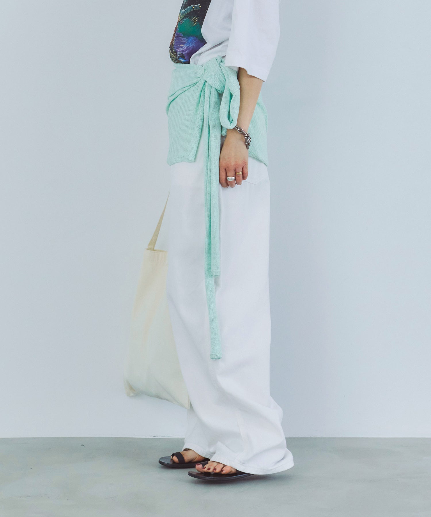 レイヤードニットラップスカート/巻きスカート