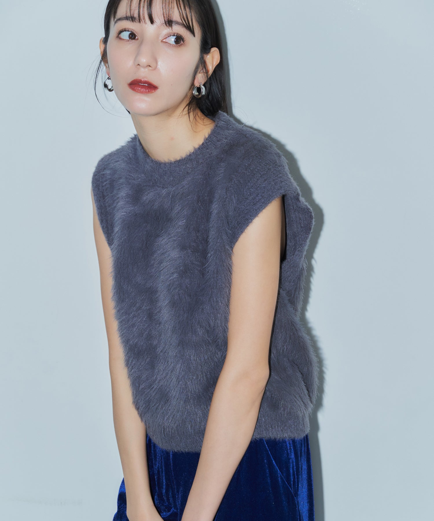 シャギーニットベスト