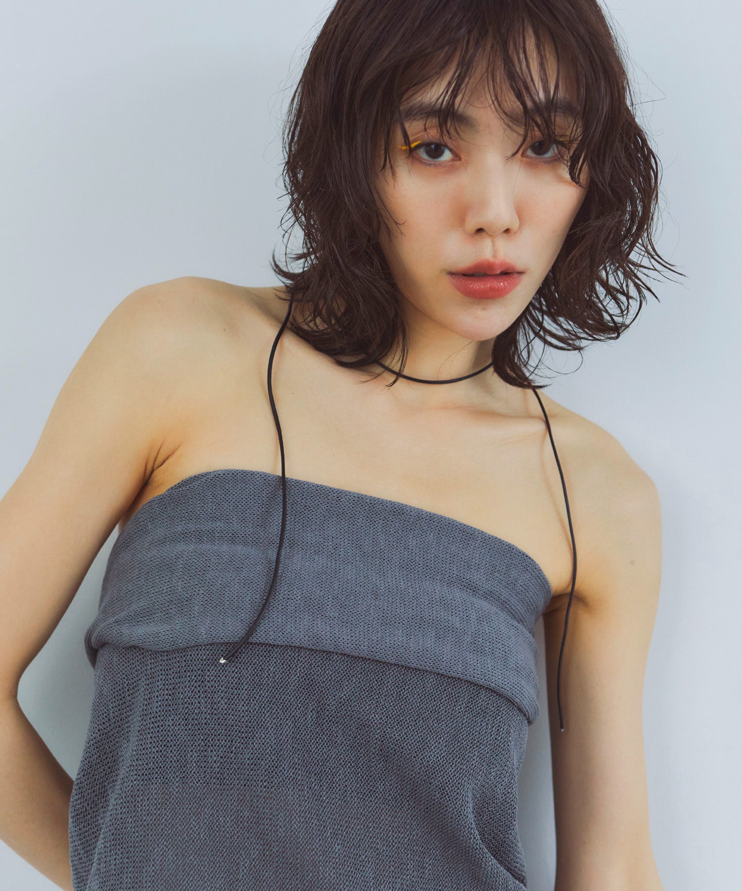 レイヤードニットラップスカート/巻きスカート