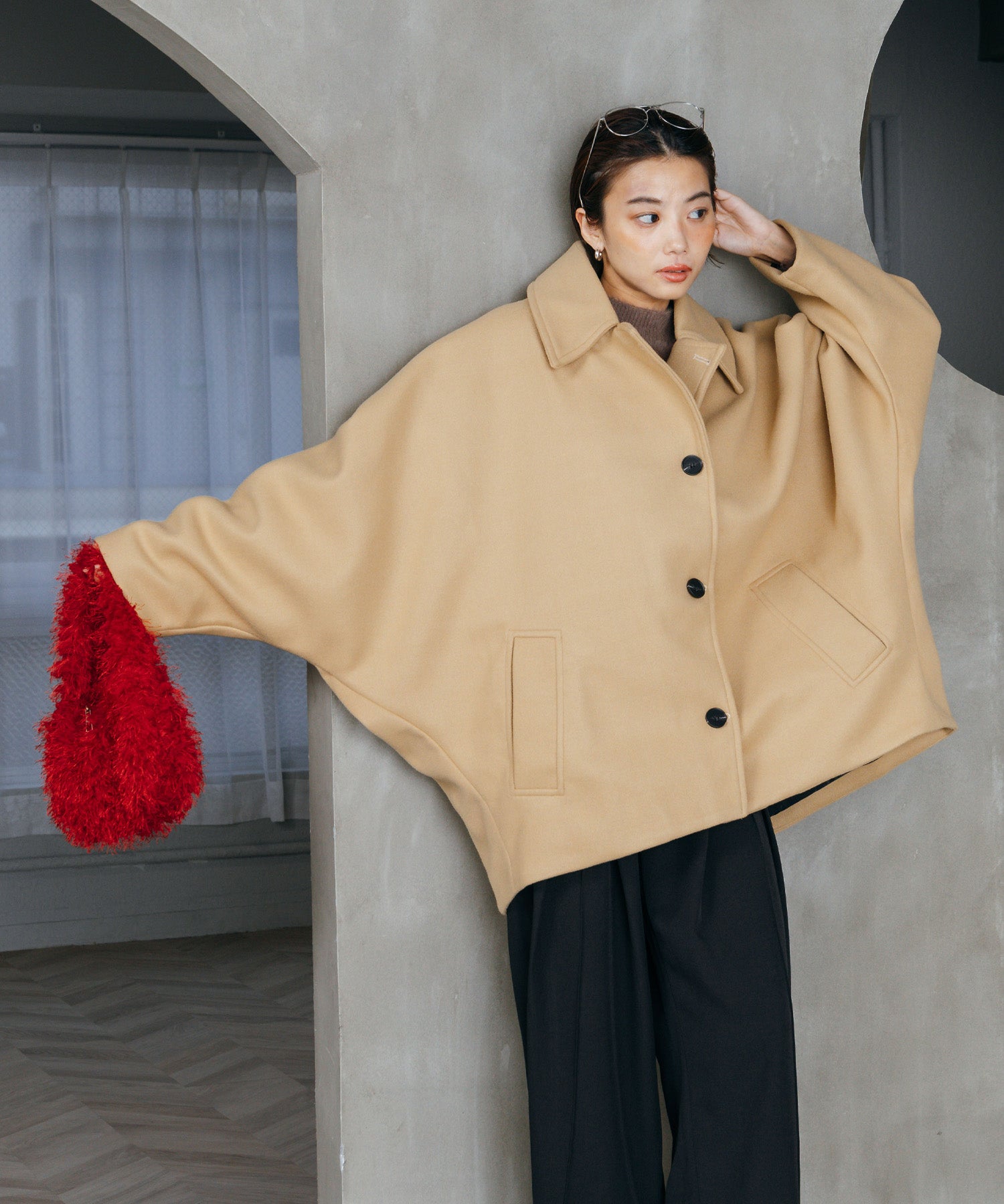 ボリュームスリーブミドルコート