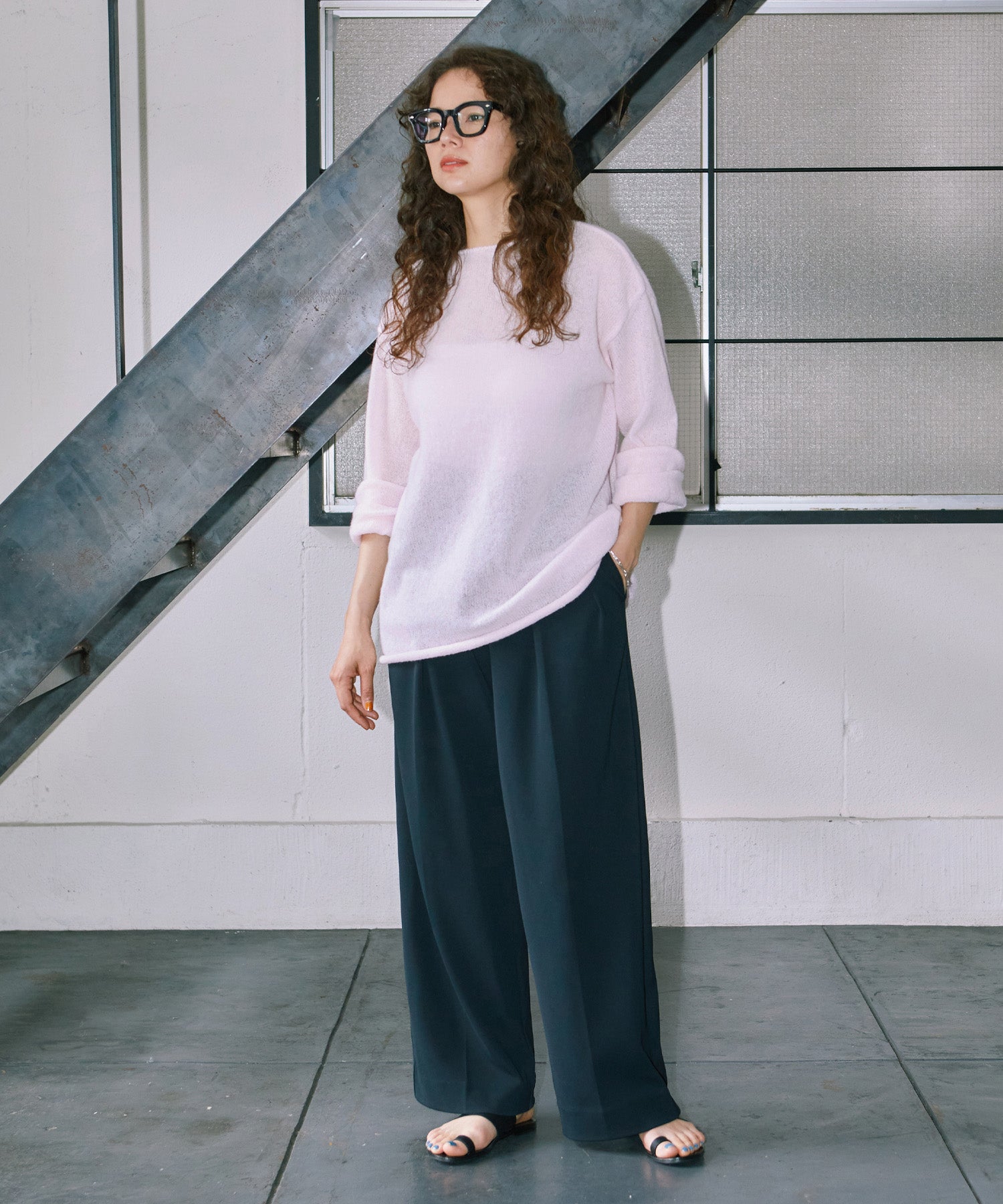 シアーLGニットトップス