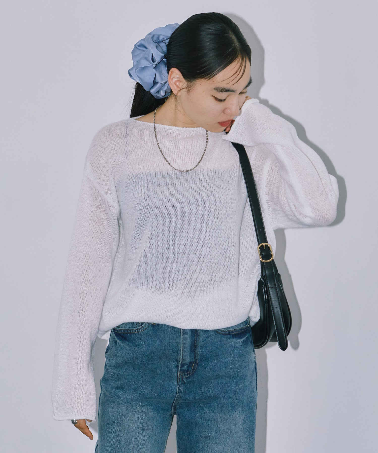 シアーLGニットトップス