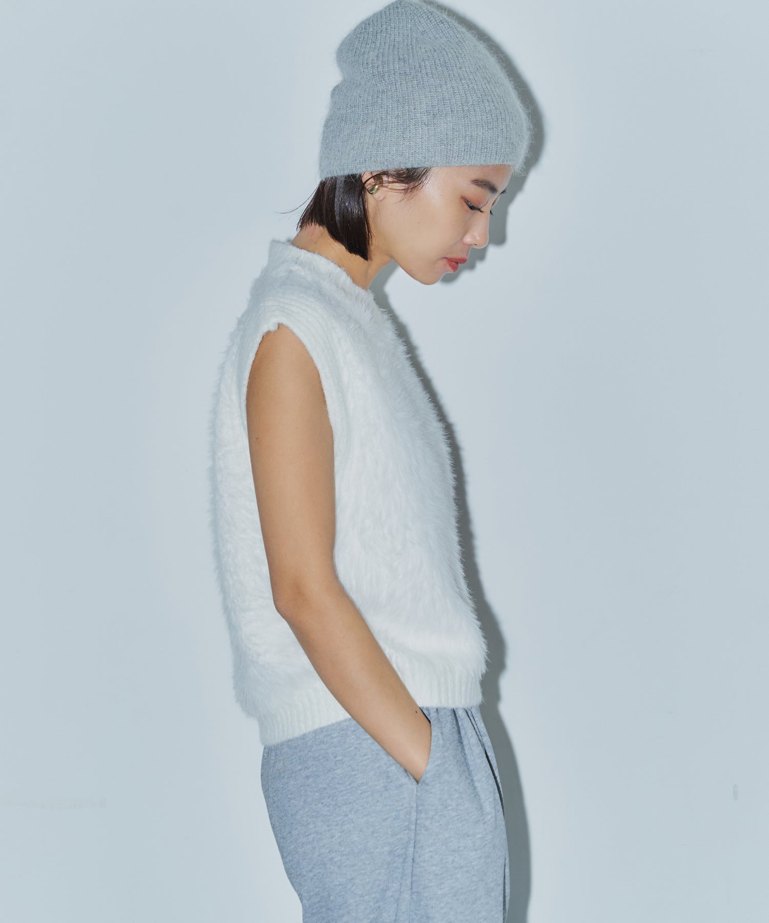 シャギーニットベスト