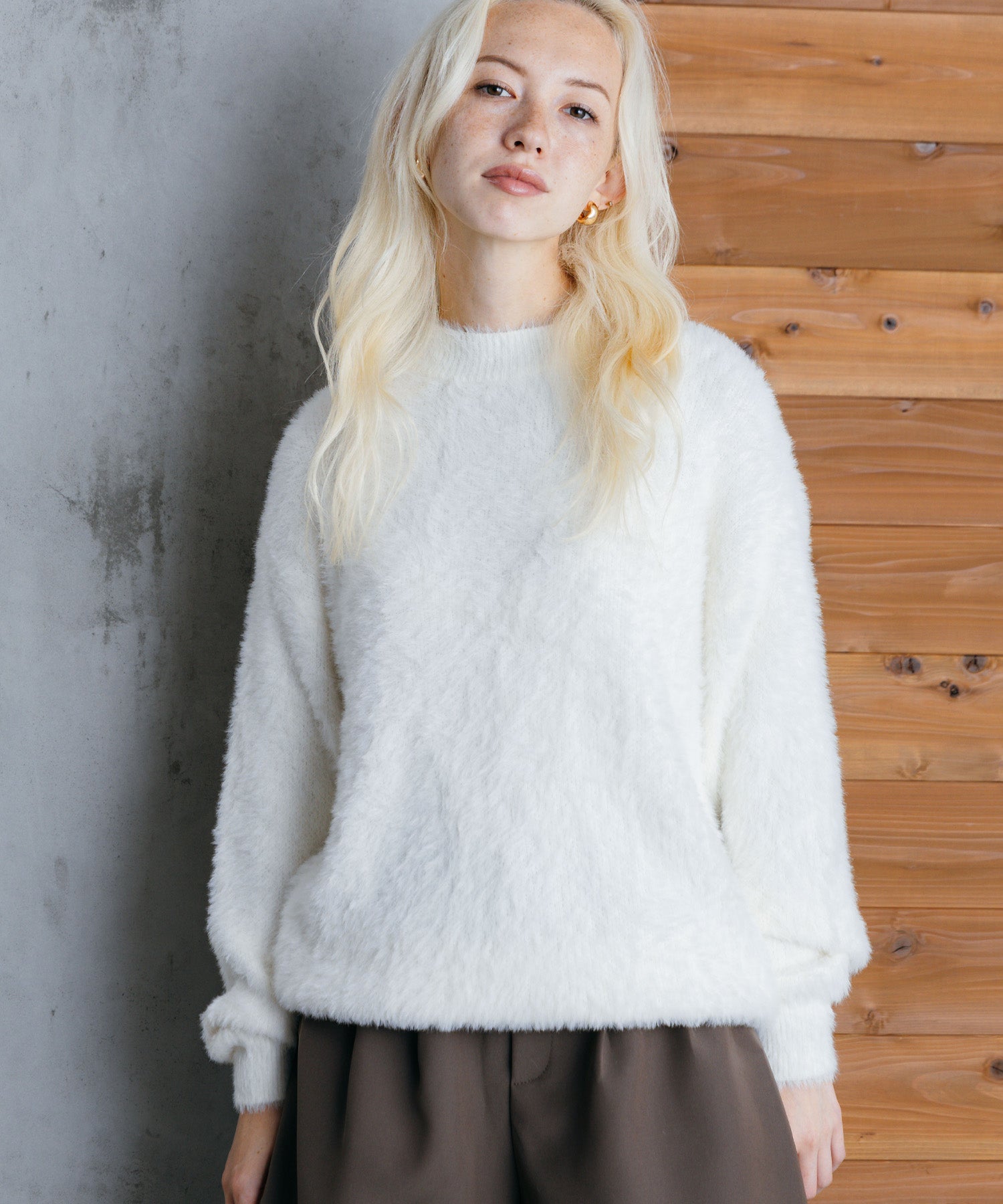 シャギーオーバーニット