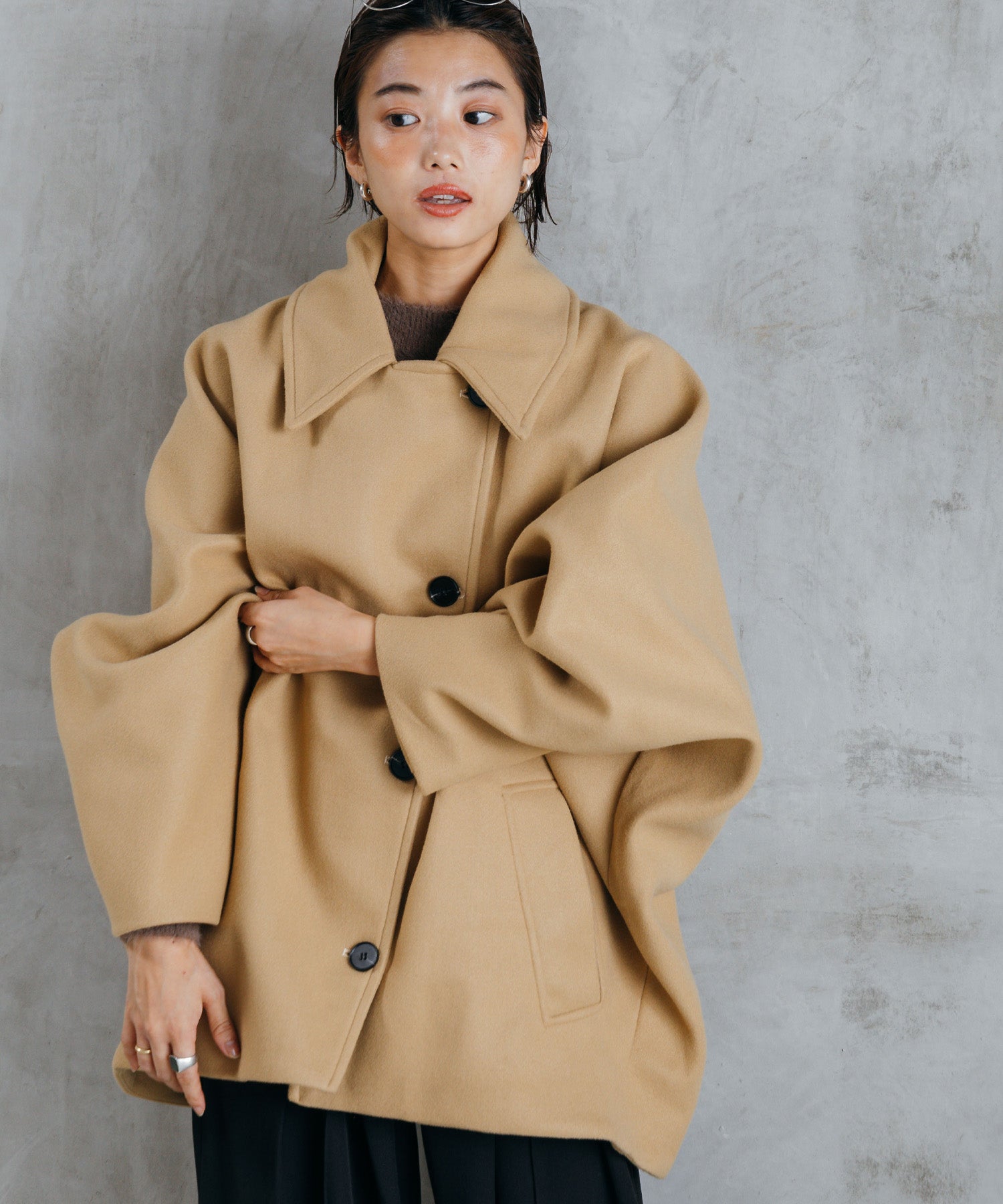ボリュームスリーブミドルコート