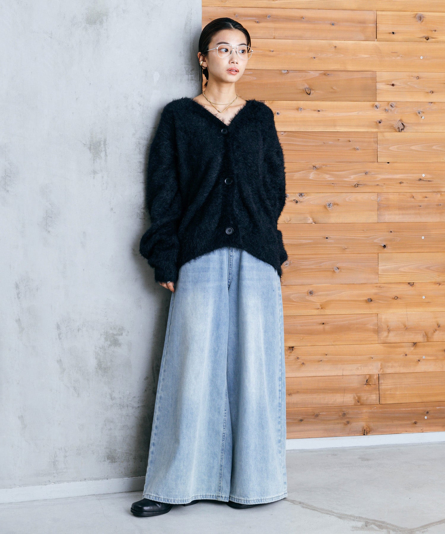 シャギーオーバーカーデ