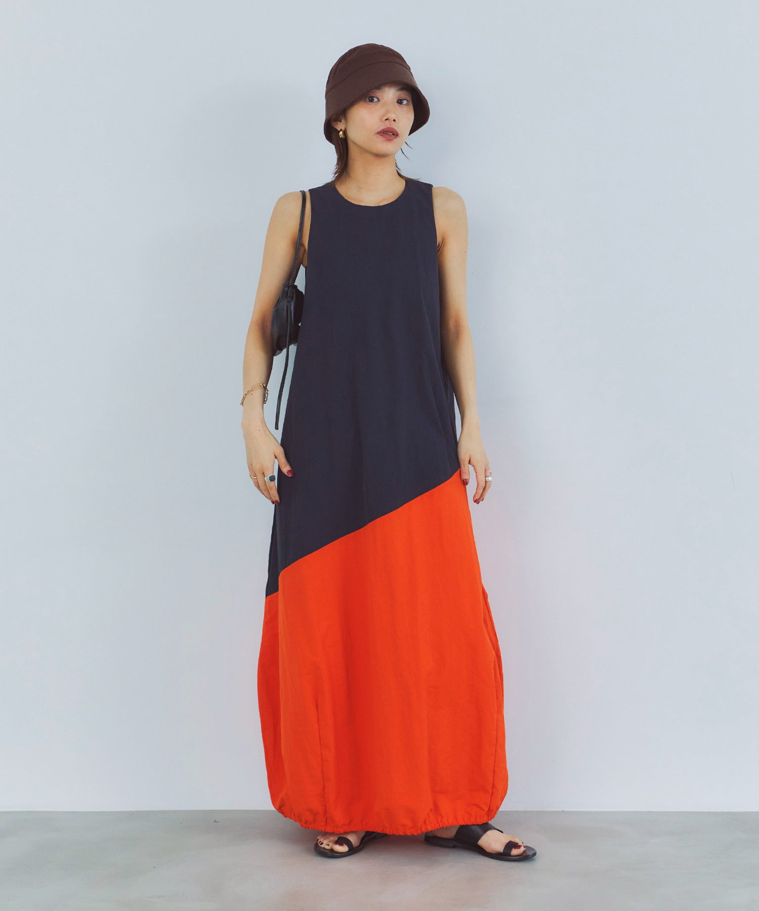 リネアバイカラーコクーンワンピース