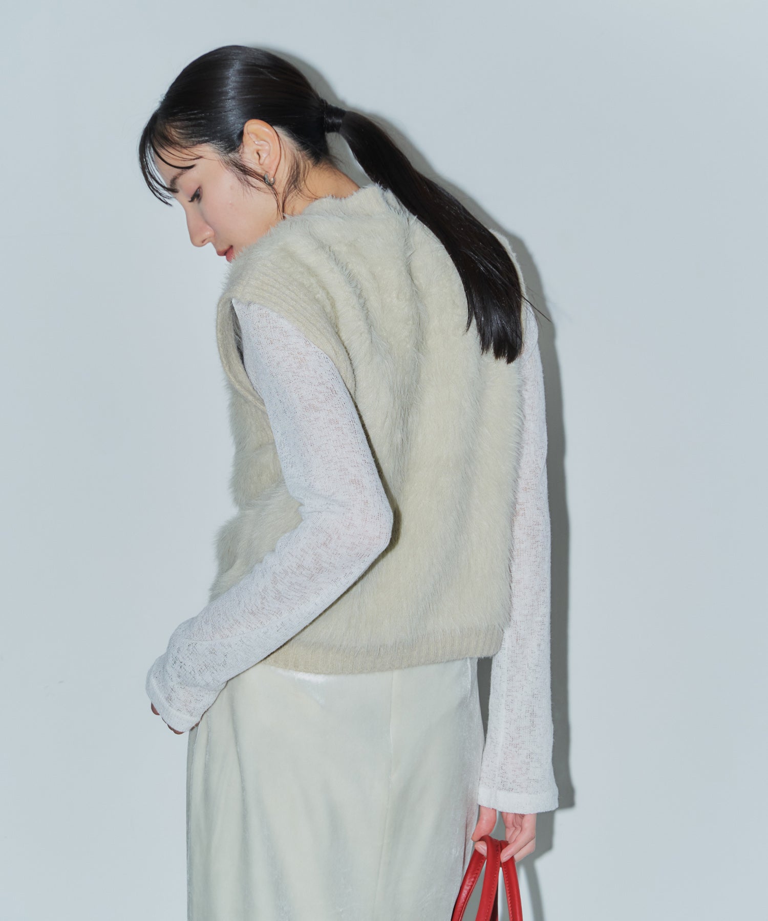 シャギーニットベスト