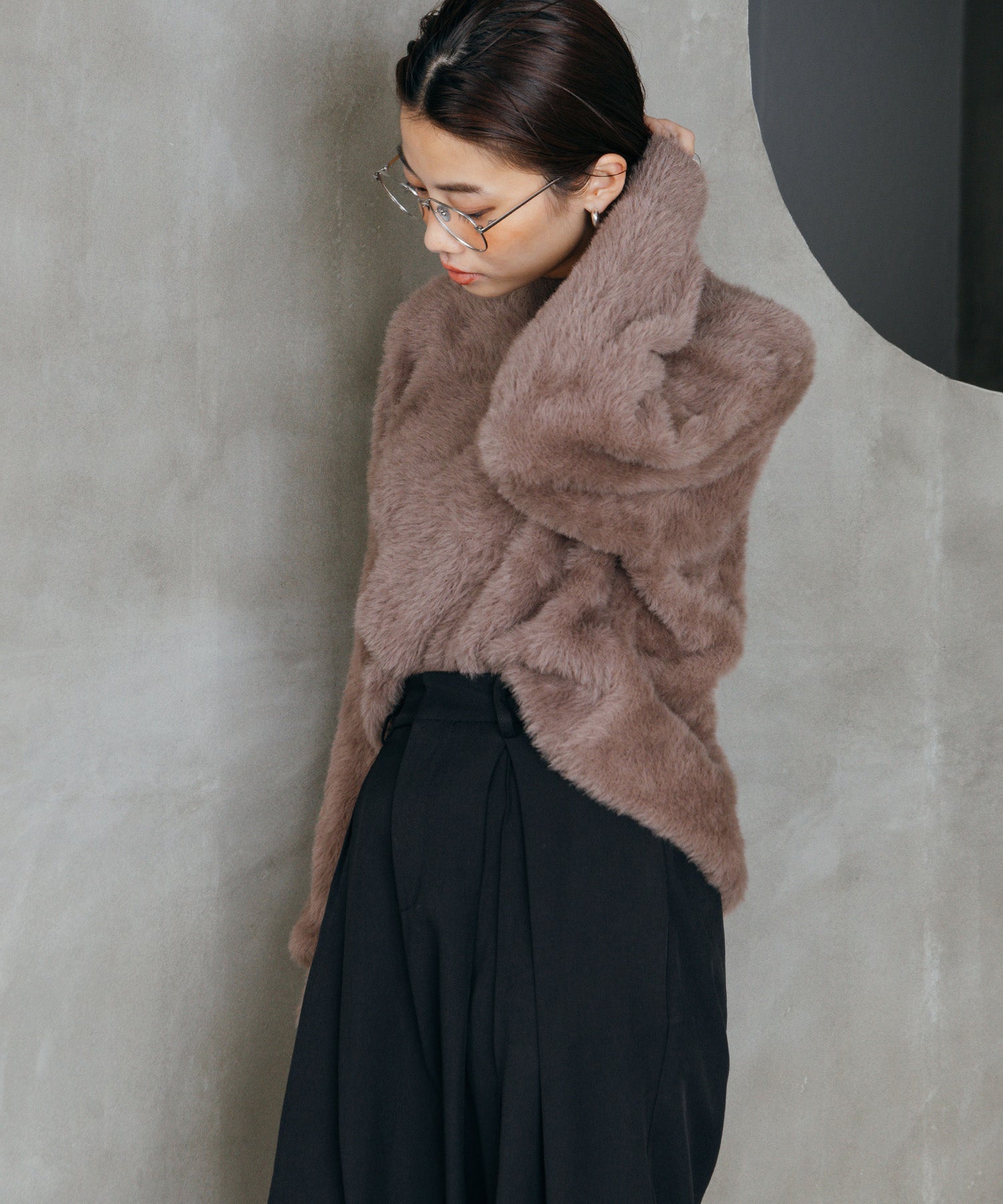 シャギーオーバーニット