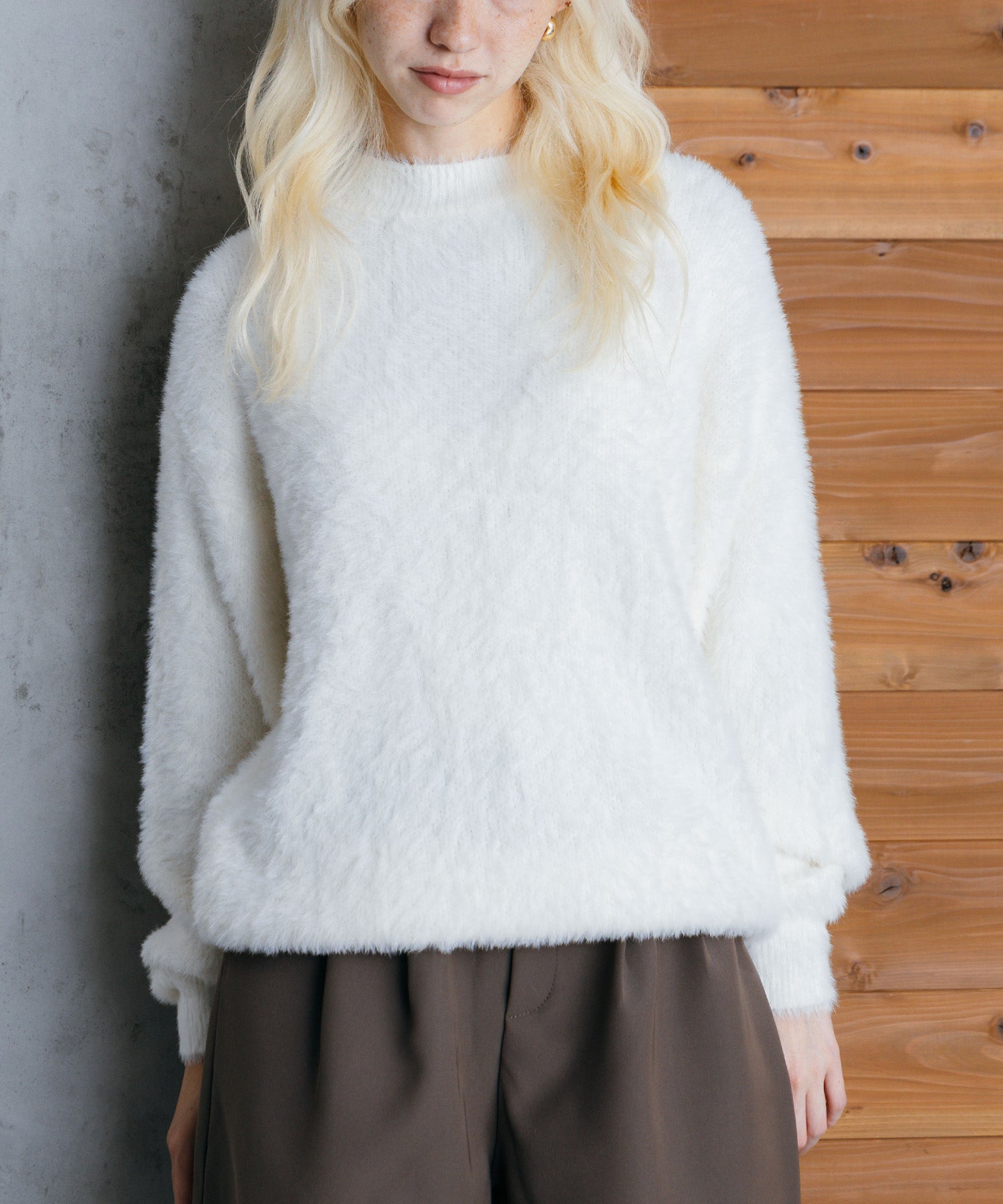 シャギーオーバーニット