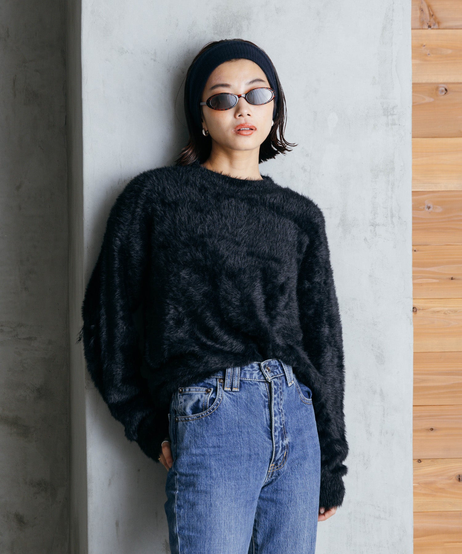 シャギーオーバーニット