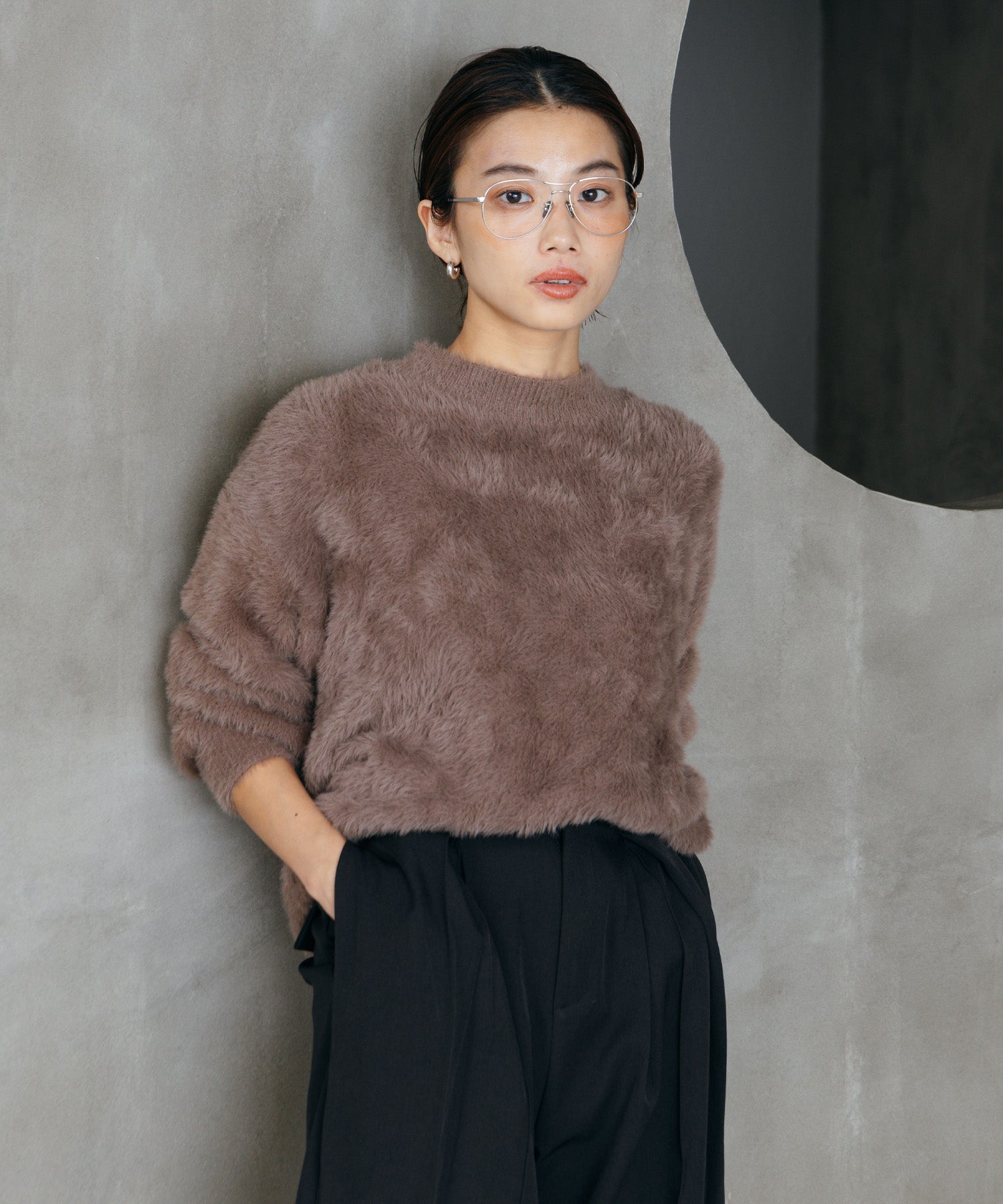 シャギーオーバーニット