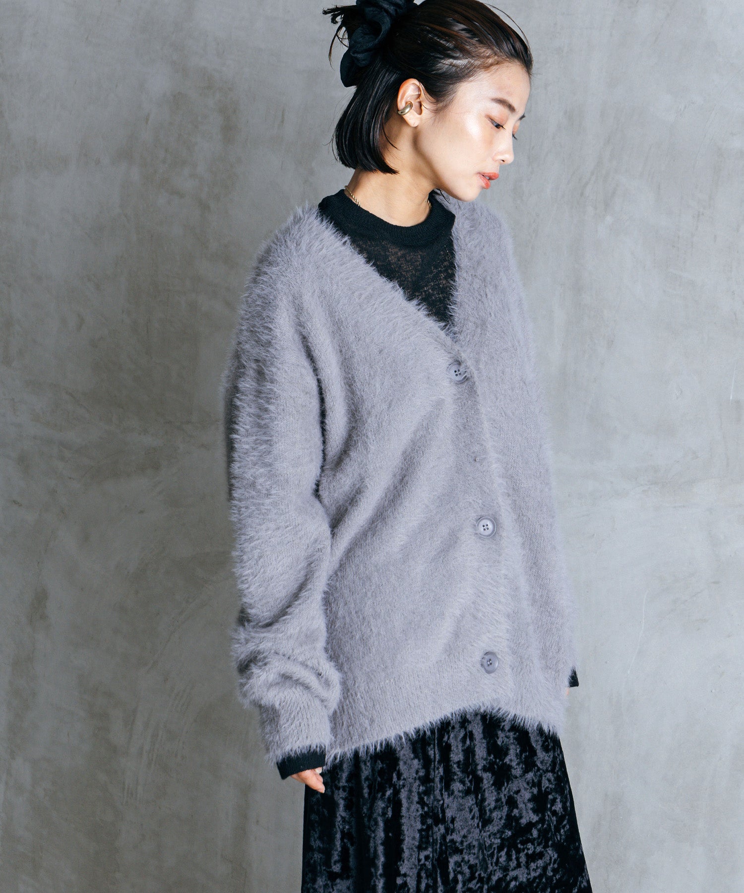 シャギーオーバーカーデ