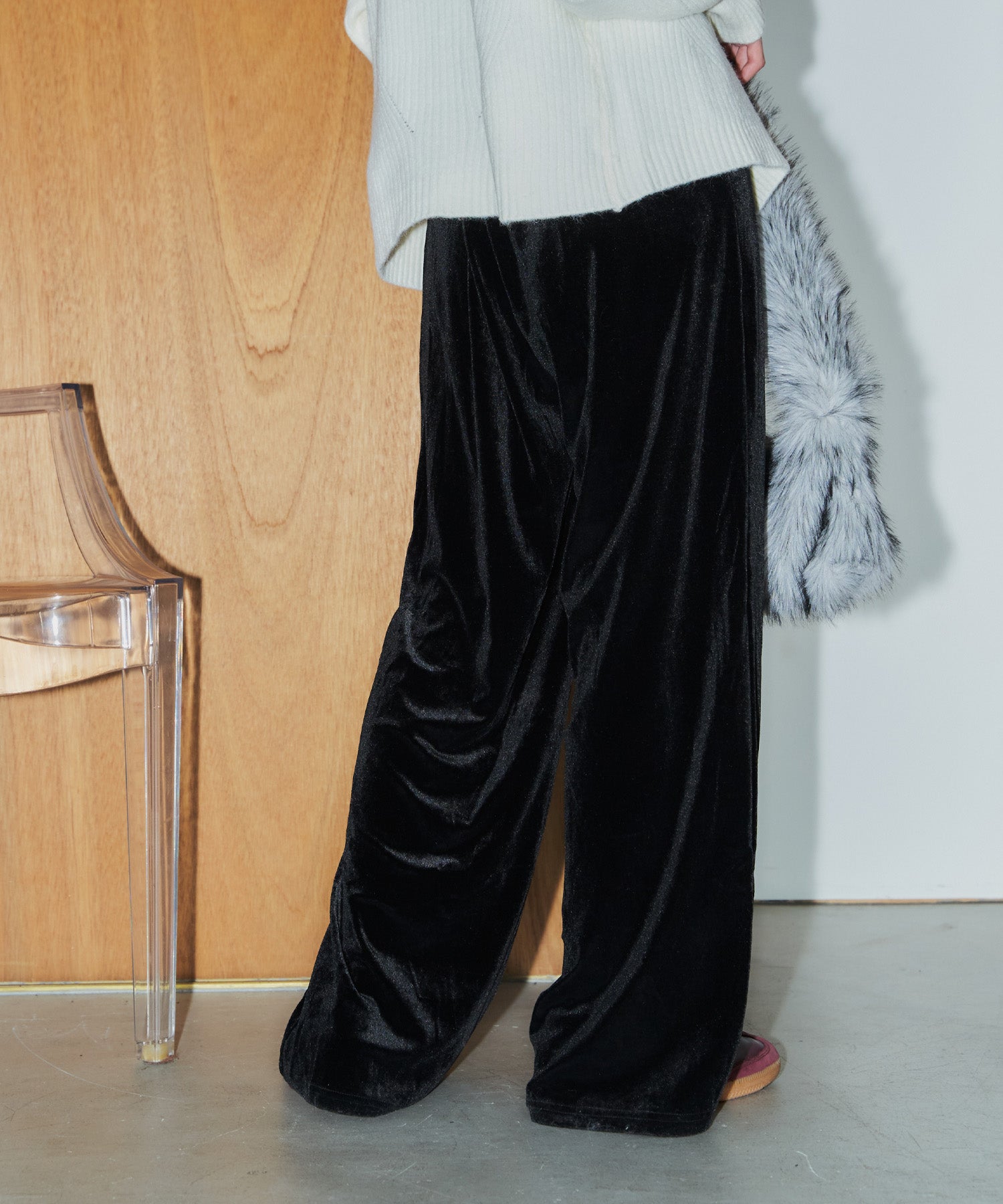 ベロアストレートパンツ