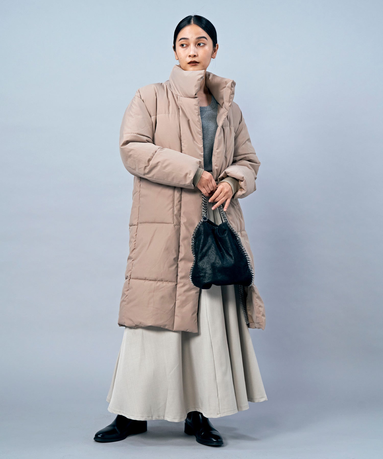 スタンドカラーロングダウン