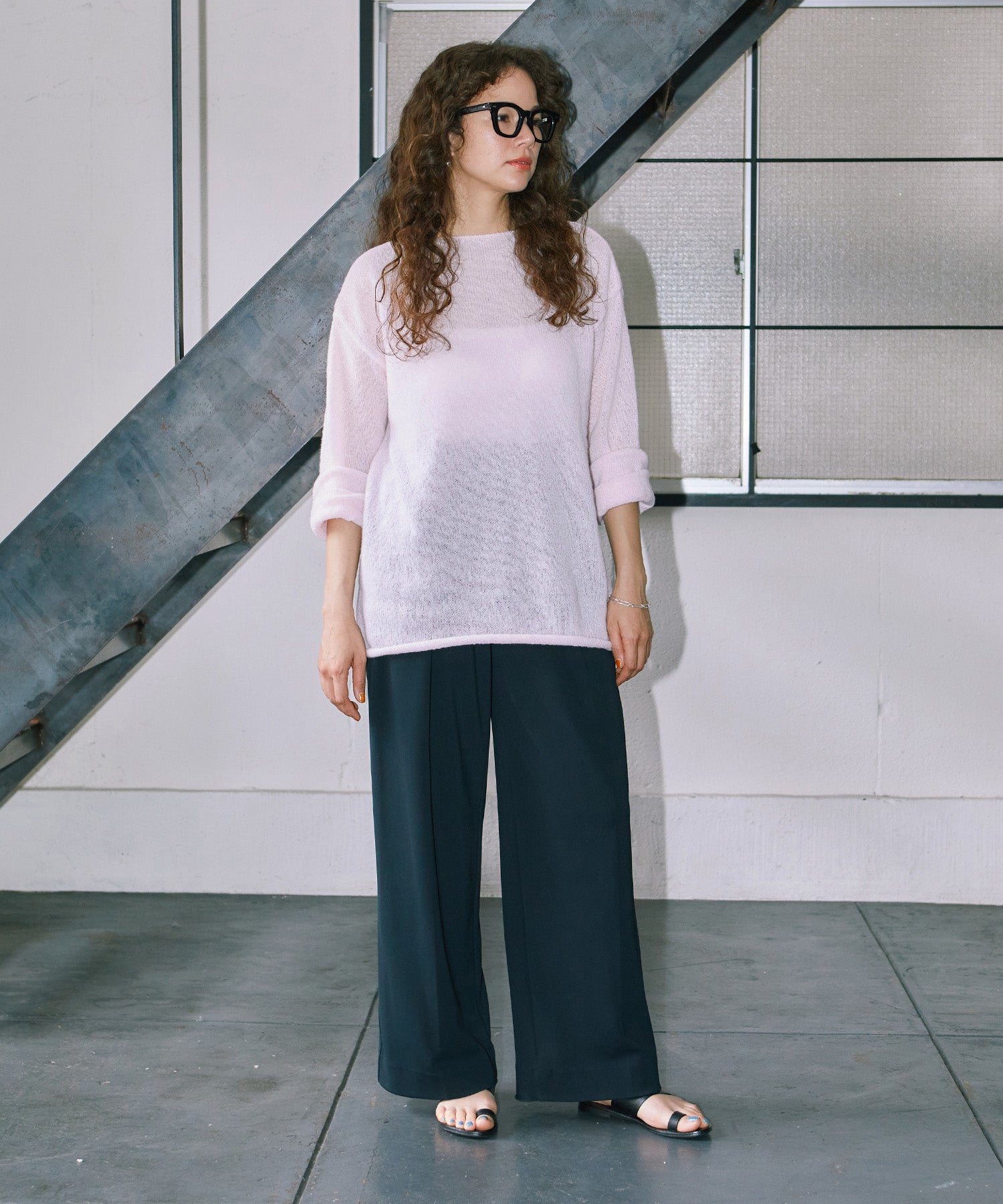 シアーLGニットトップス