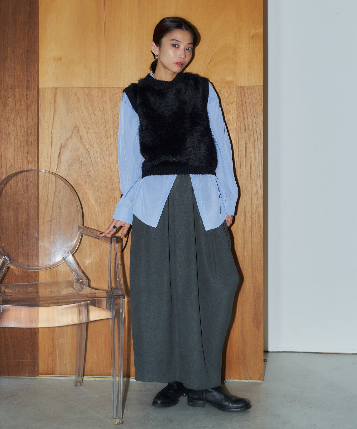 シャギーニットベスト