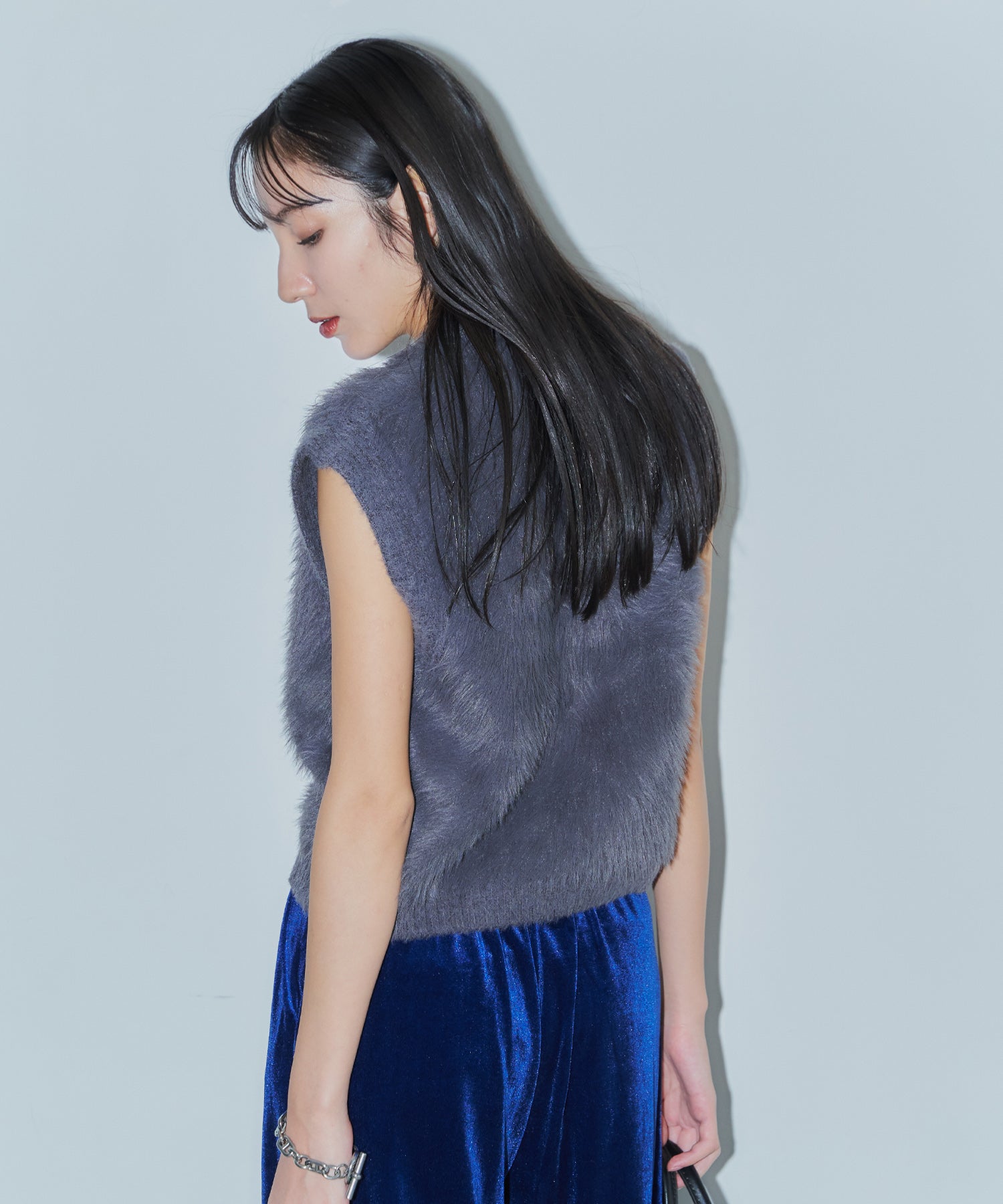 シャギーニットベスト