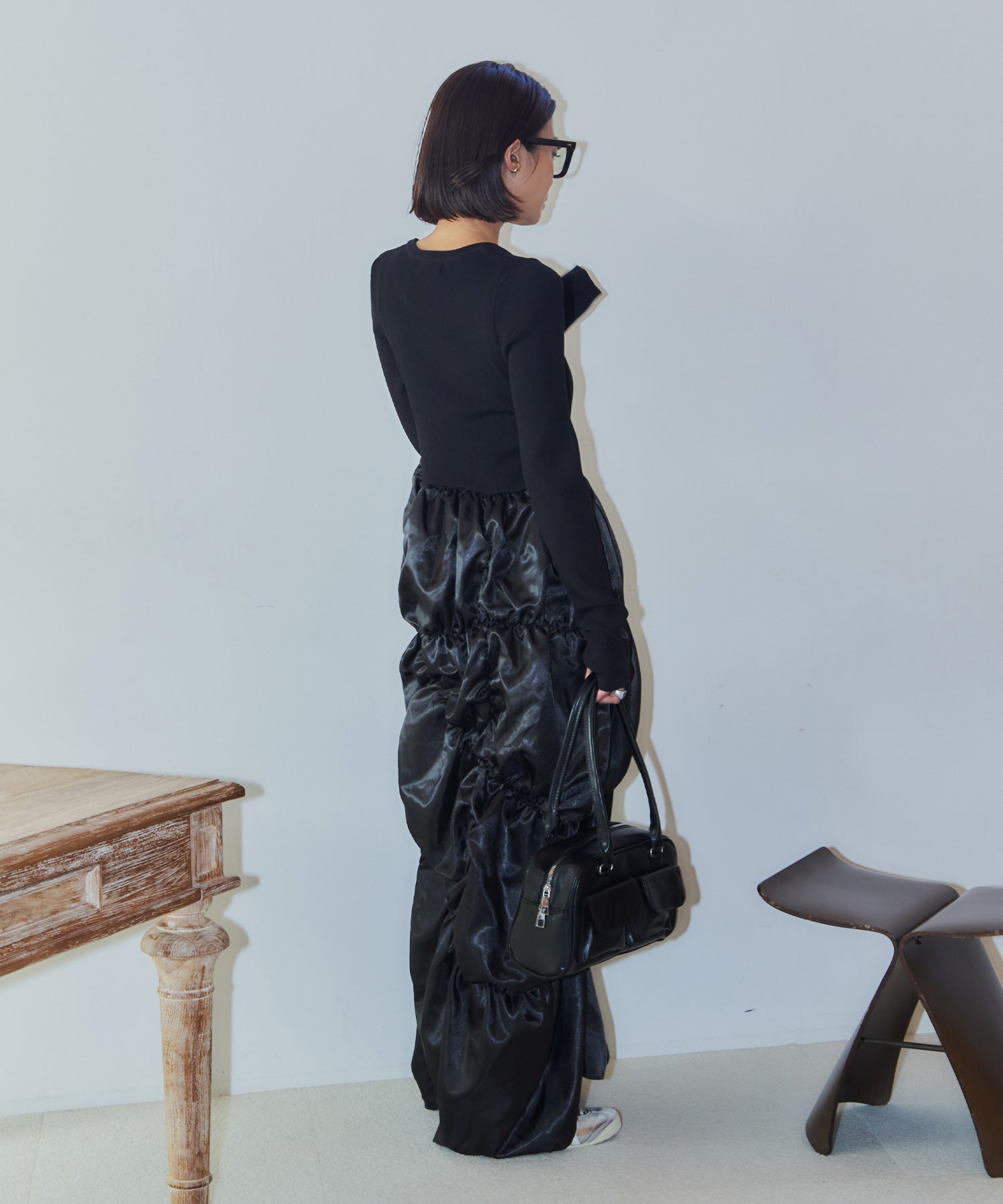 ダリアドッキングギャザーワンピース