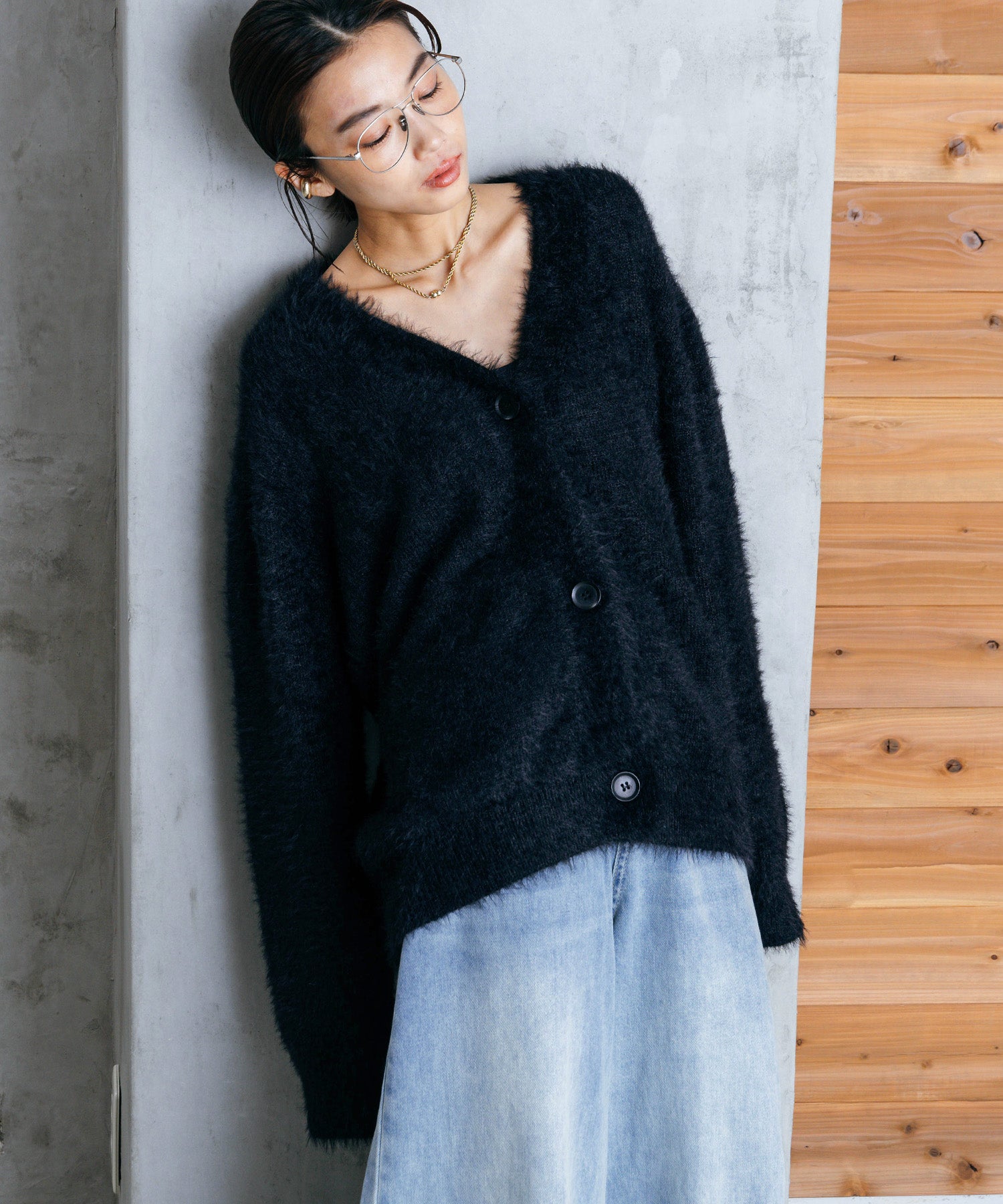 シャギーオーバーカーデ