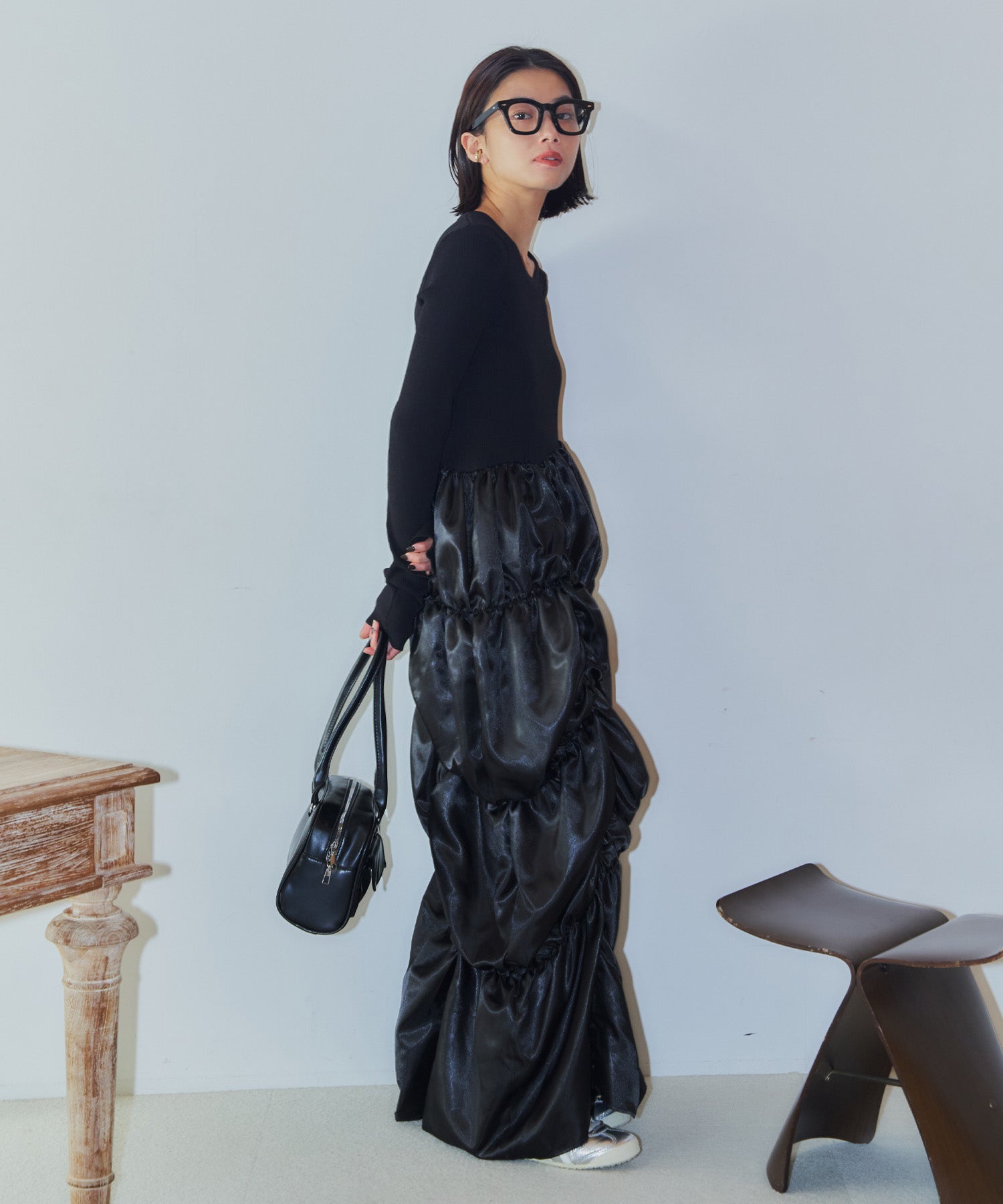 ダリアドッキングギャザーワンピース