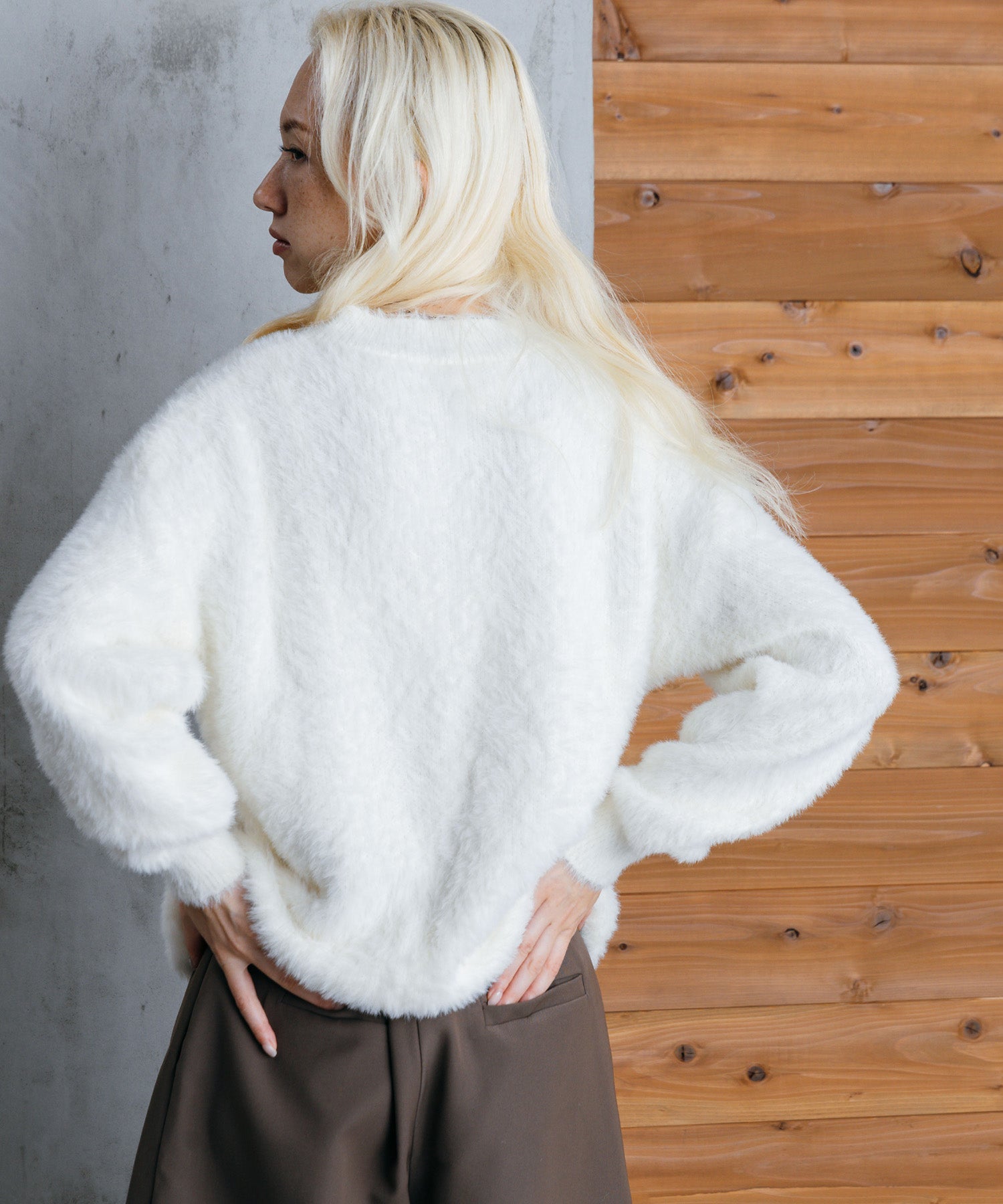 シャギーオーバーニット