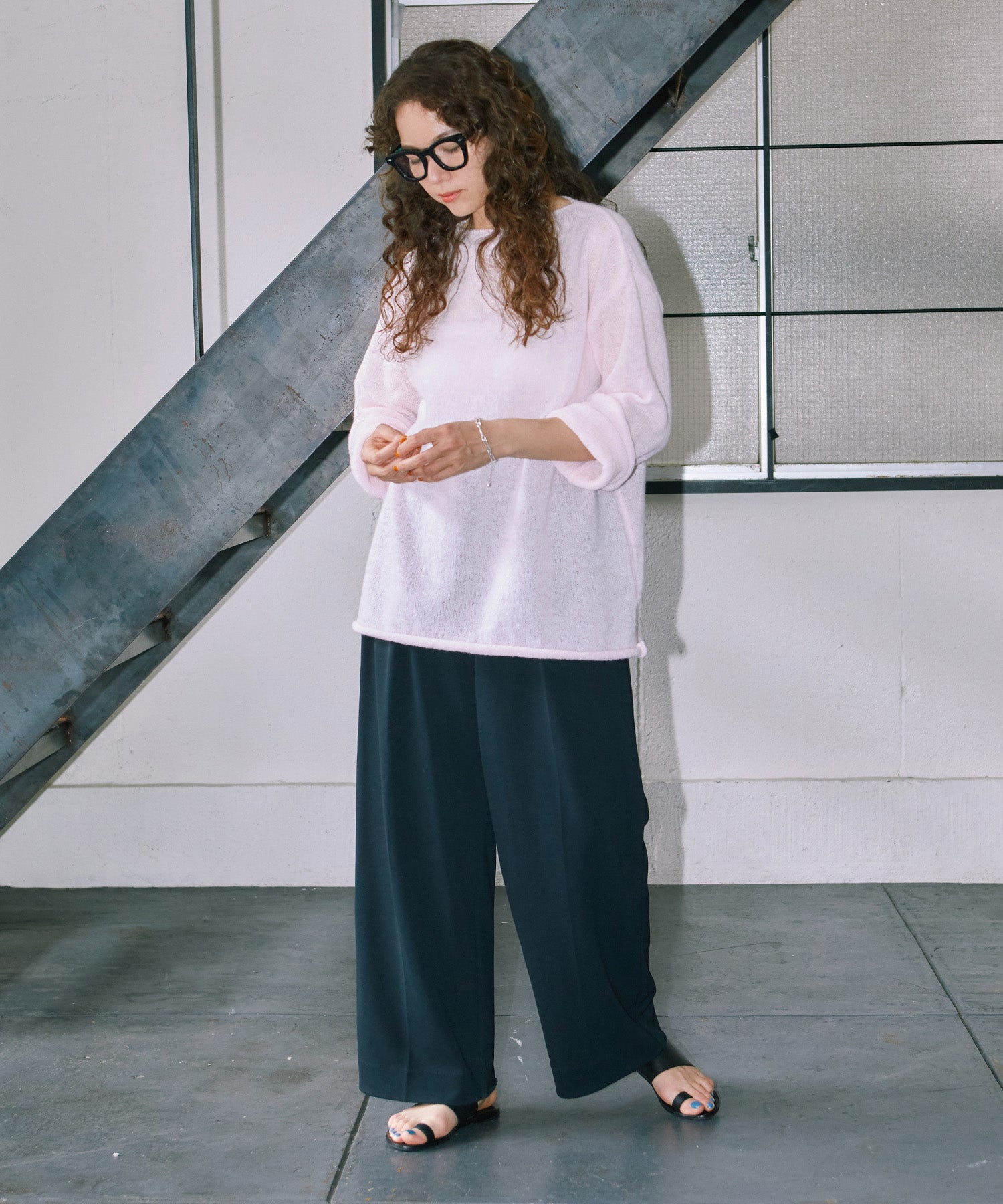 シアーLGニットトップス