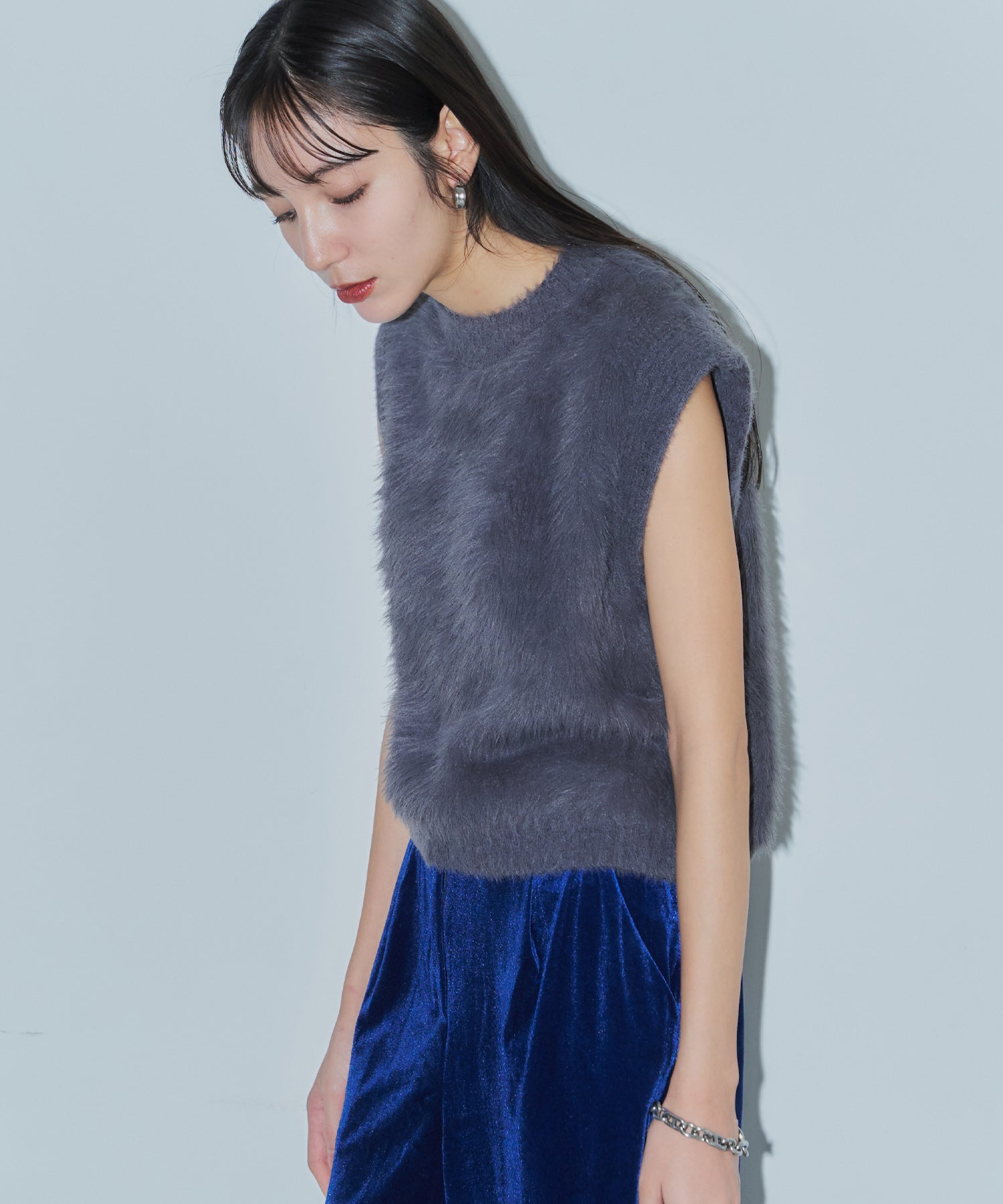 シャギーニットベスト