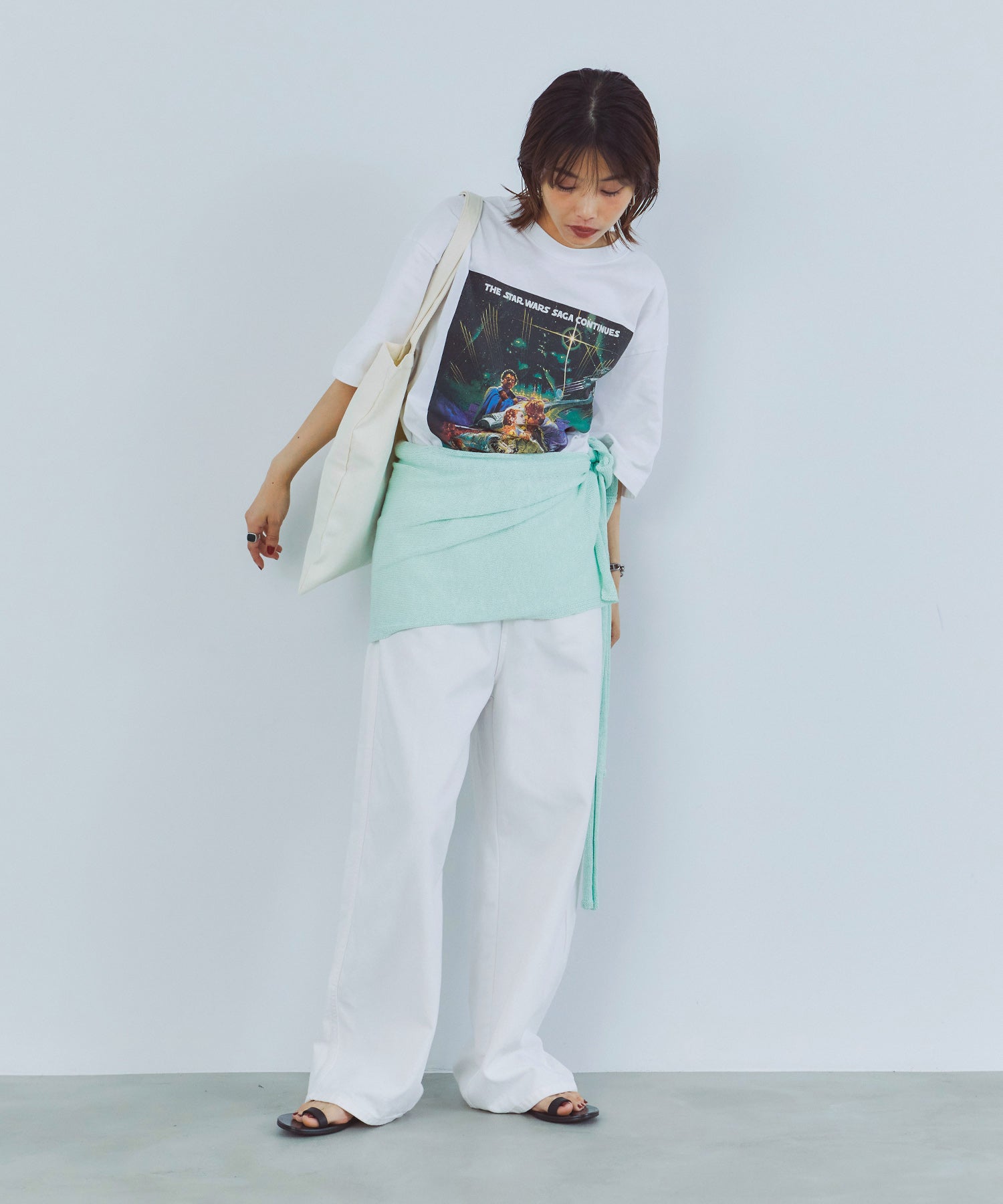 レイヤードニットラップスカート/巻きスカート