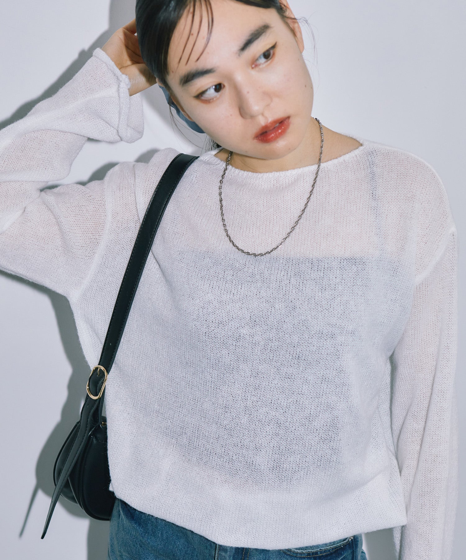 シアーLGニットトップス