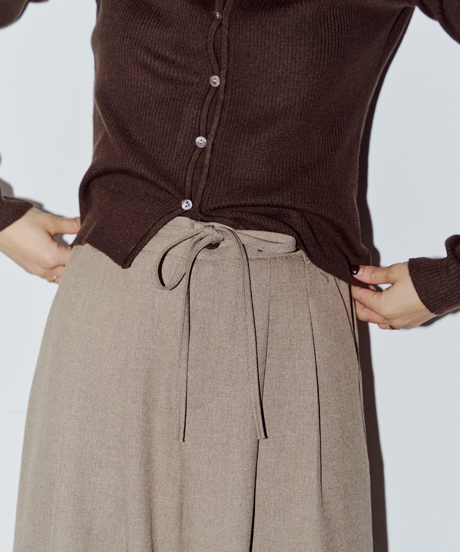 ウォームカラーワイドパンツ