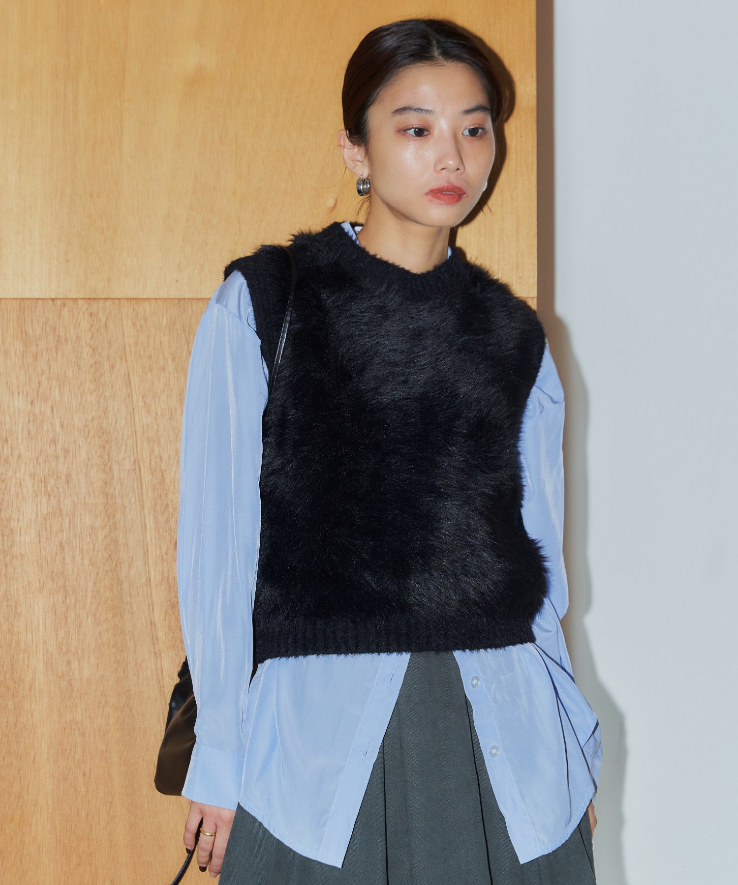 シャギーニットベスト