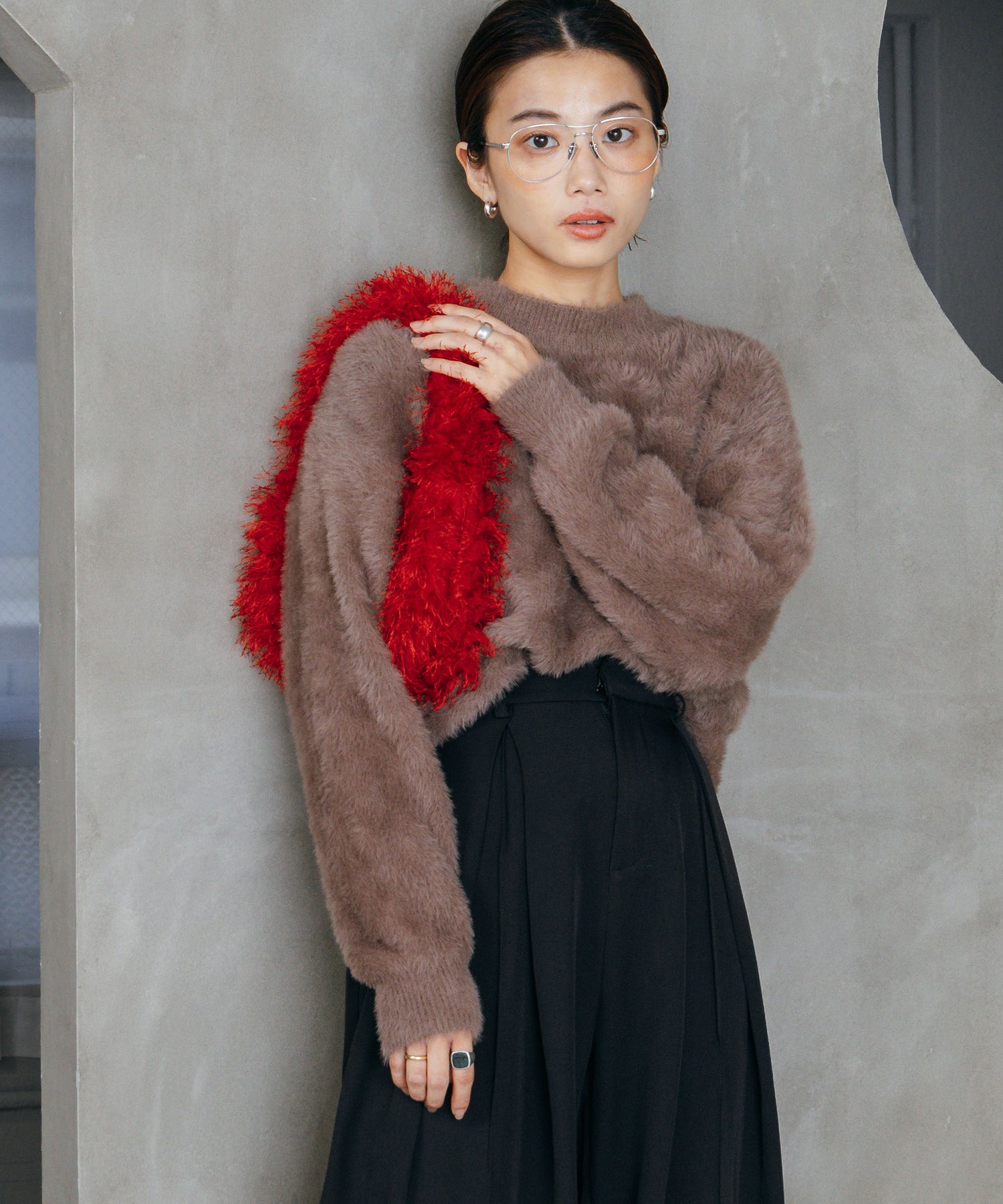 シャギーオーバーニット