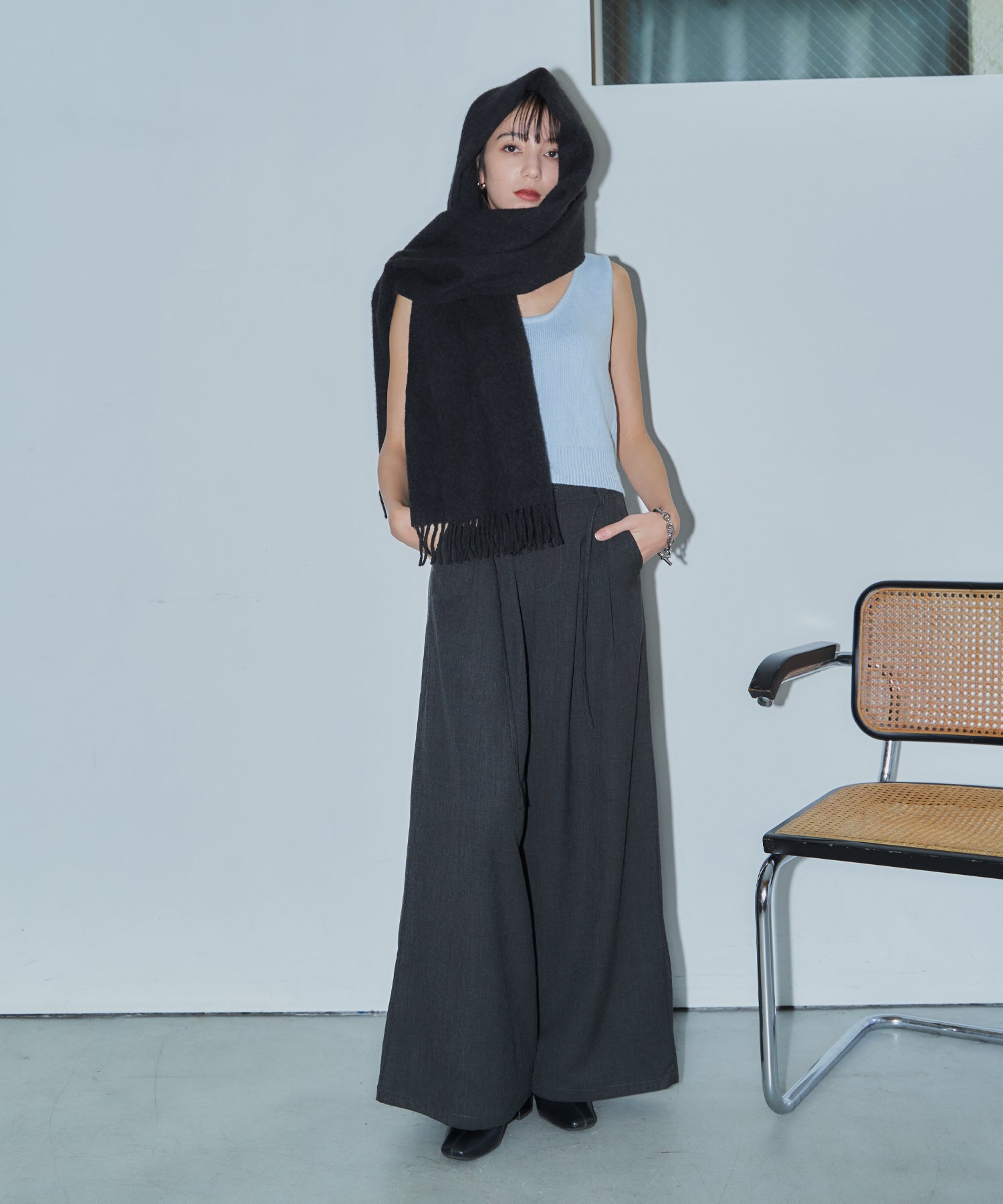 ウォームカラーワイドパンツ