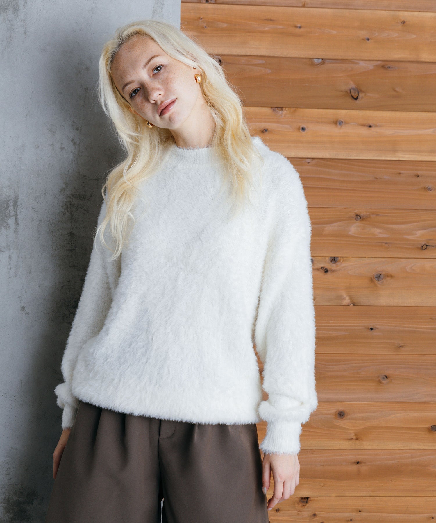 シャギーオーバーニット