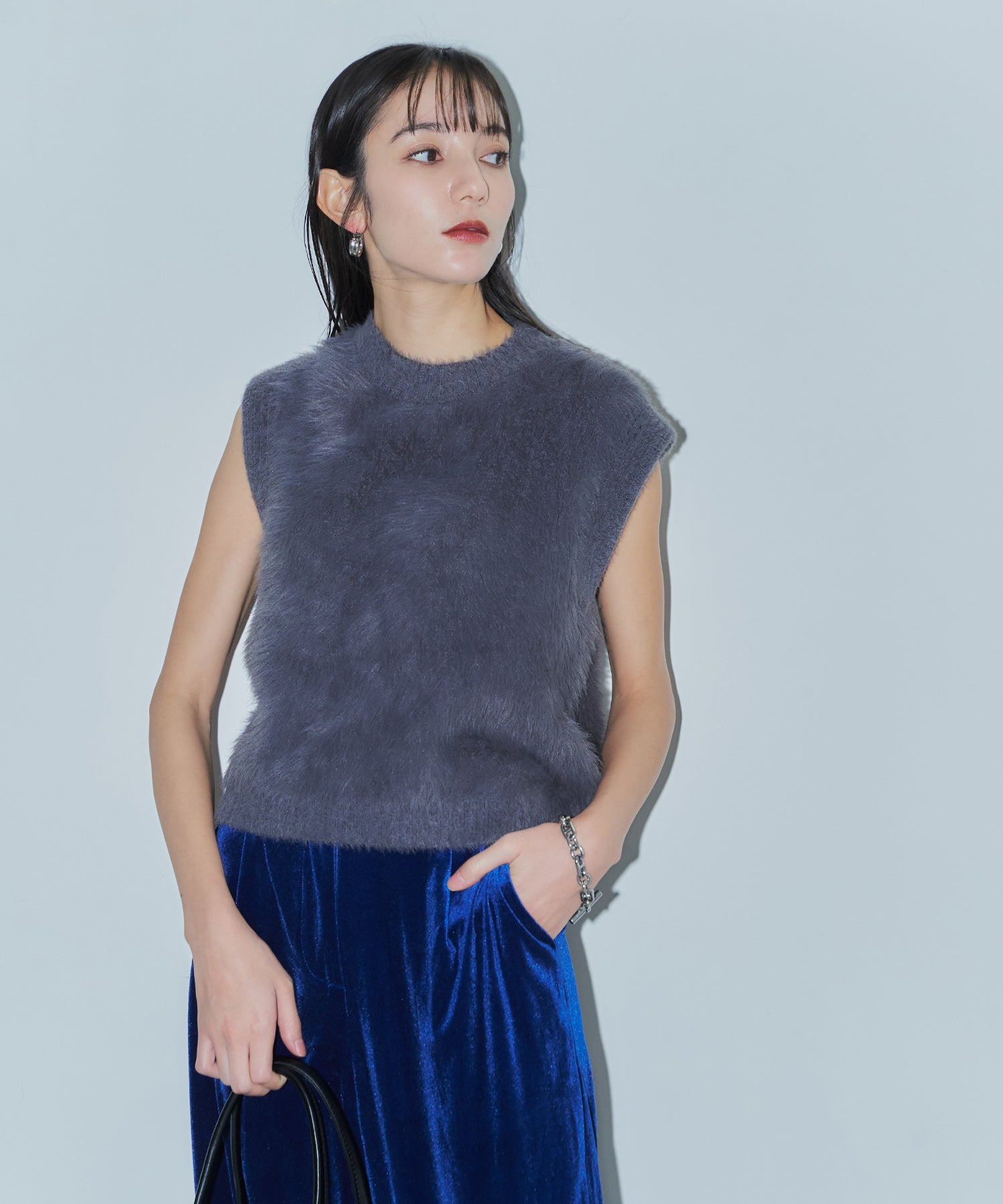 シャギーニットベスト