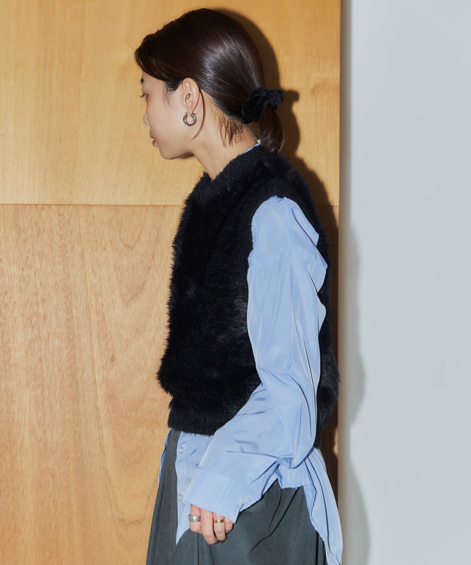 シャギーニットベスト